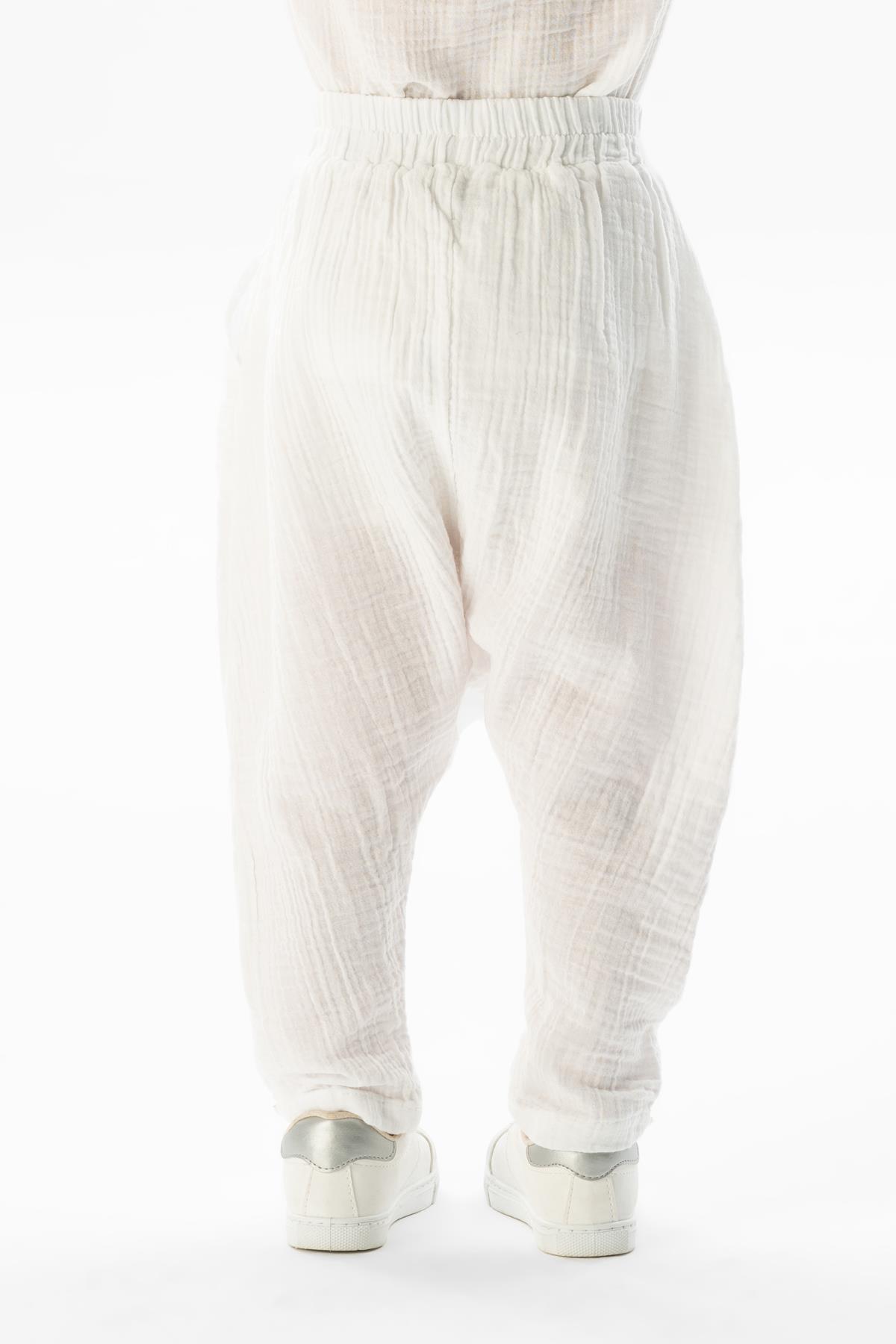 Eliş Şile Bezi-Western Summer Girl's Baggy - White Byz 2