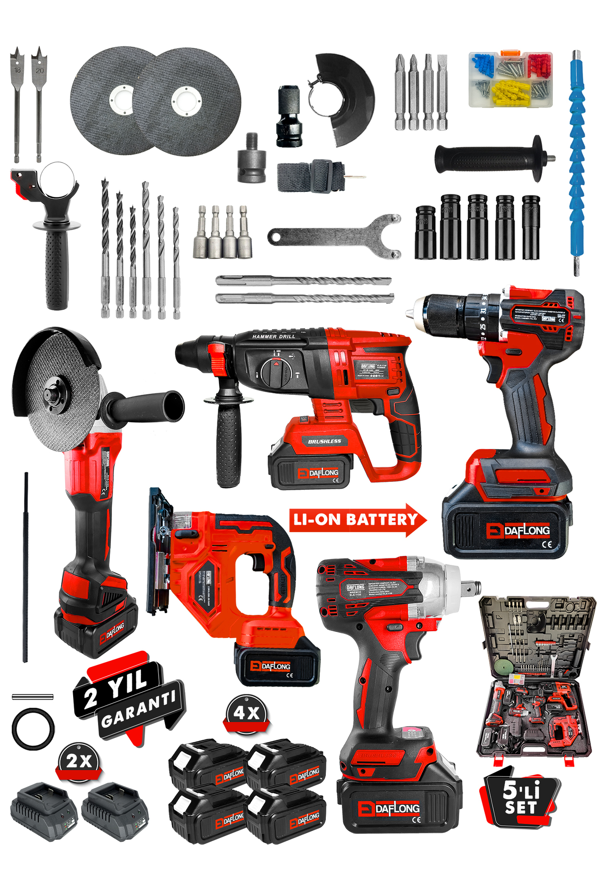 Daflong PRO AVANTAJLI KÖMÜRSÜZ BAKIR SARGILI ÇELİK SANZIMAN 5'Lİ