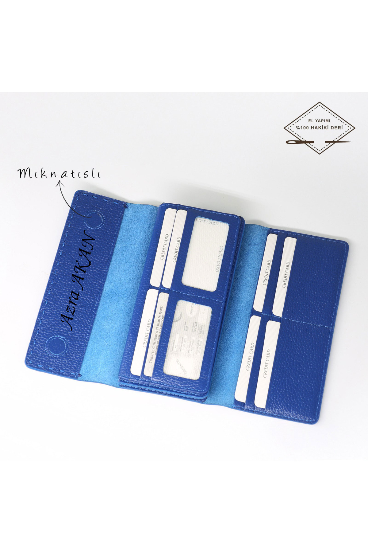 Women's Oversized Genuine Name Leather Magnet Wallet