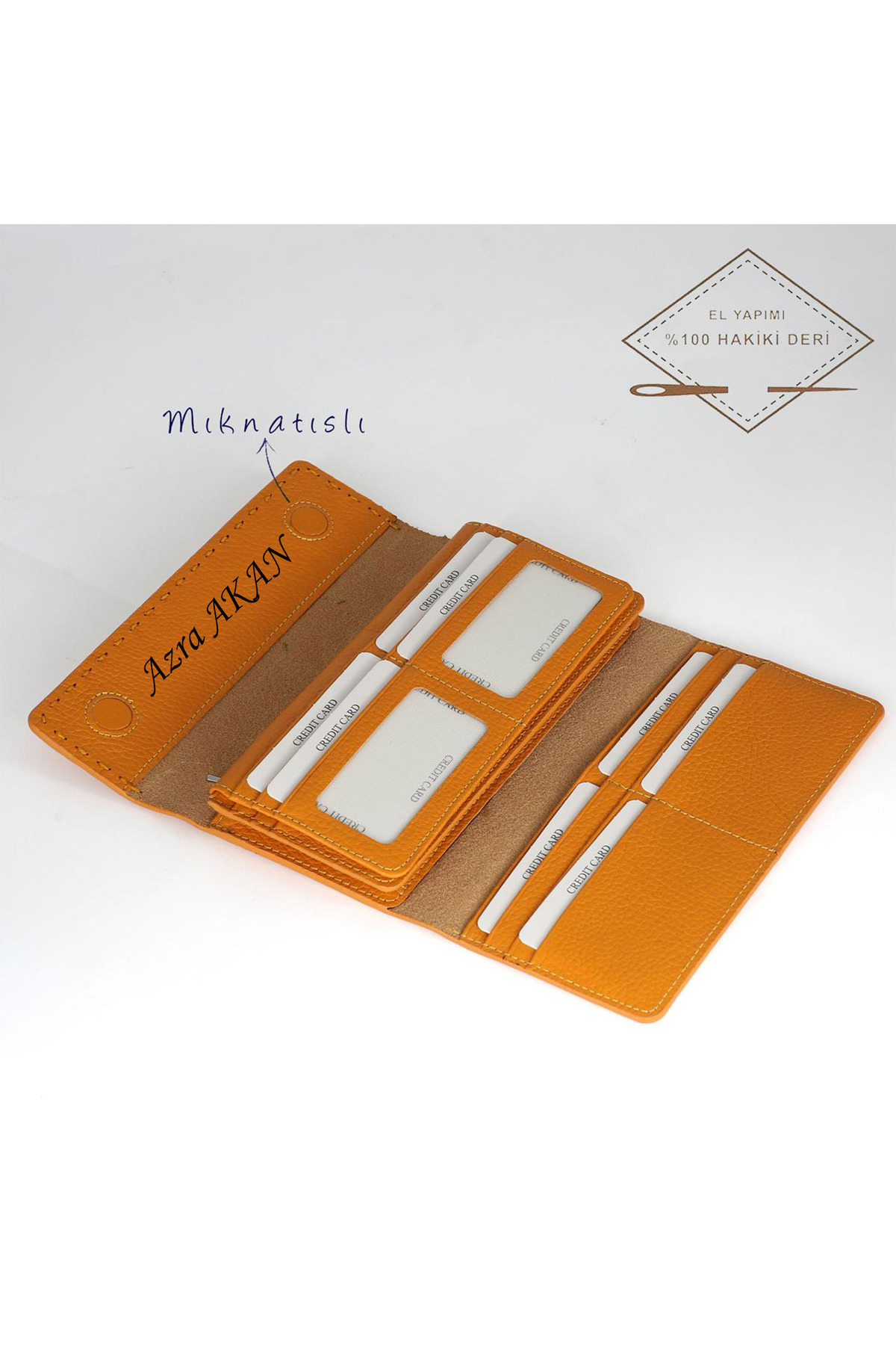 Genuine Leather Custom Women's Oversized Wallet with Magnet