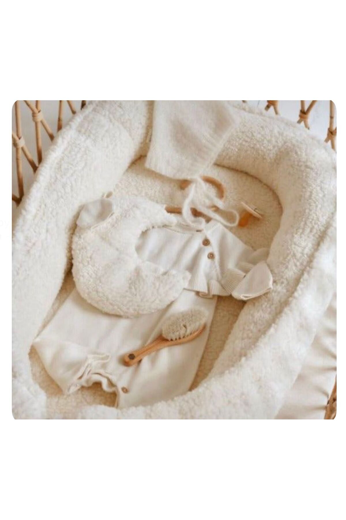 JUNİPERUS Teddy Peluş Ekru Yumuş Baby Nest Anne Yanı Yatağı fotoğrafı 3 (önizleme)