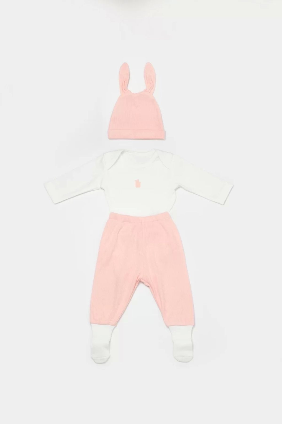 Miravm Bunny 3'lü Bebek Takım Pembe