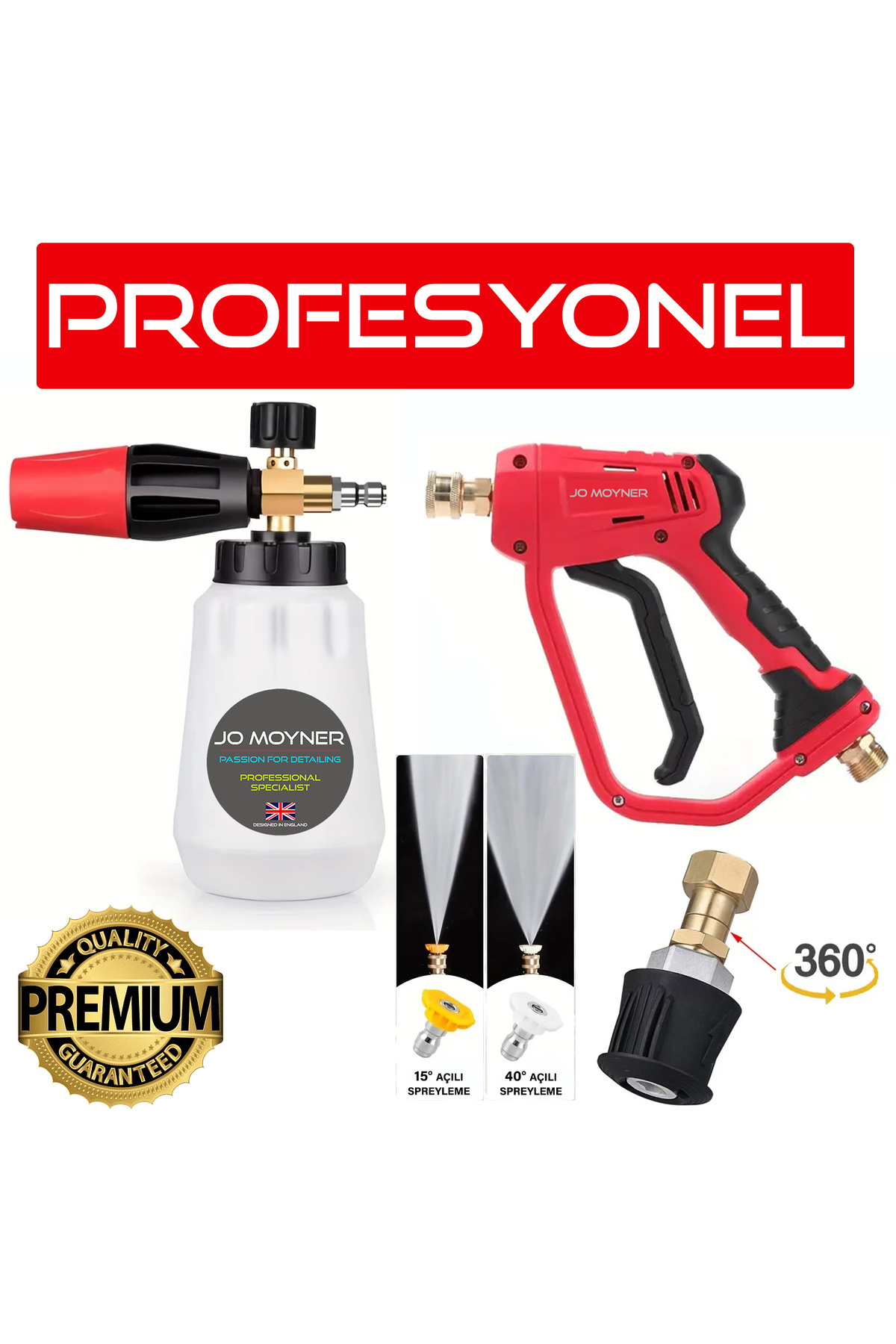 Jo Moyner Bosch Uyumlu Foam Lance Köpük Tabancası Set 1000ml Premium Köpük Yapıcı