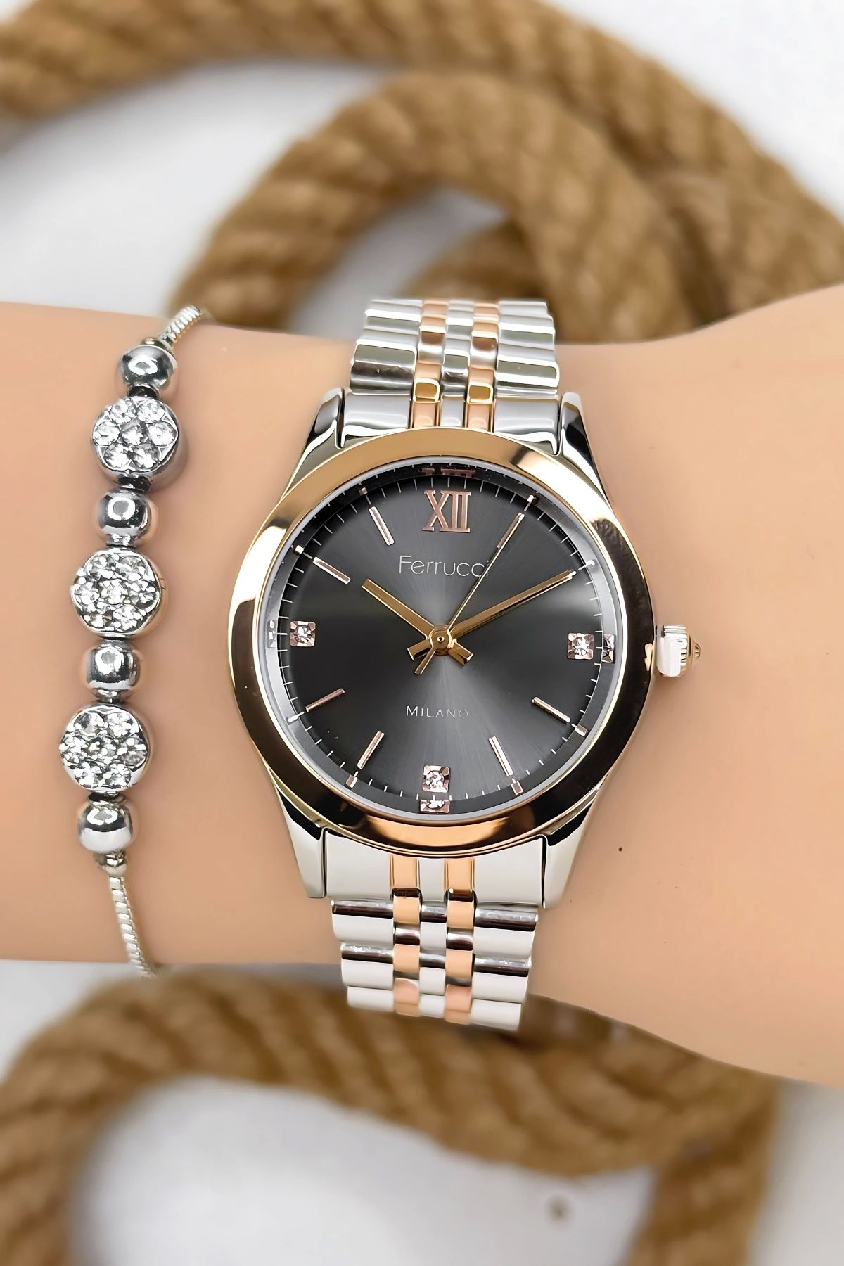 Ferrucci-Women's Rose-Silver Wristwatch, 3Atm Water Resistant & Special Design 2