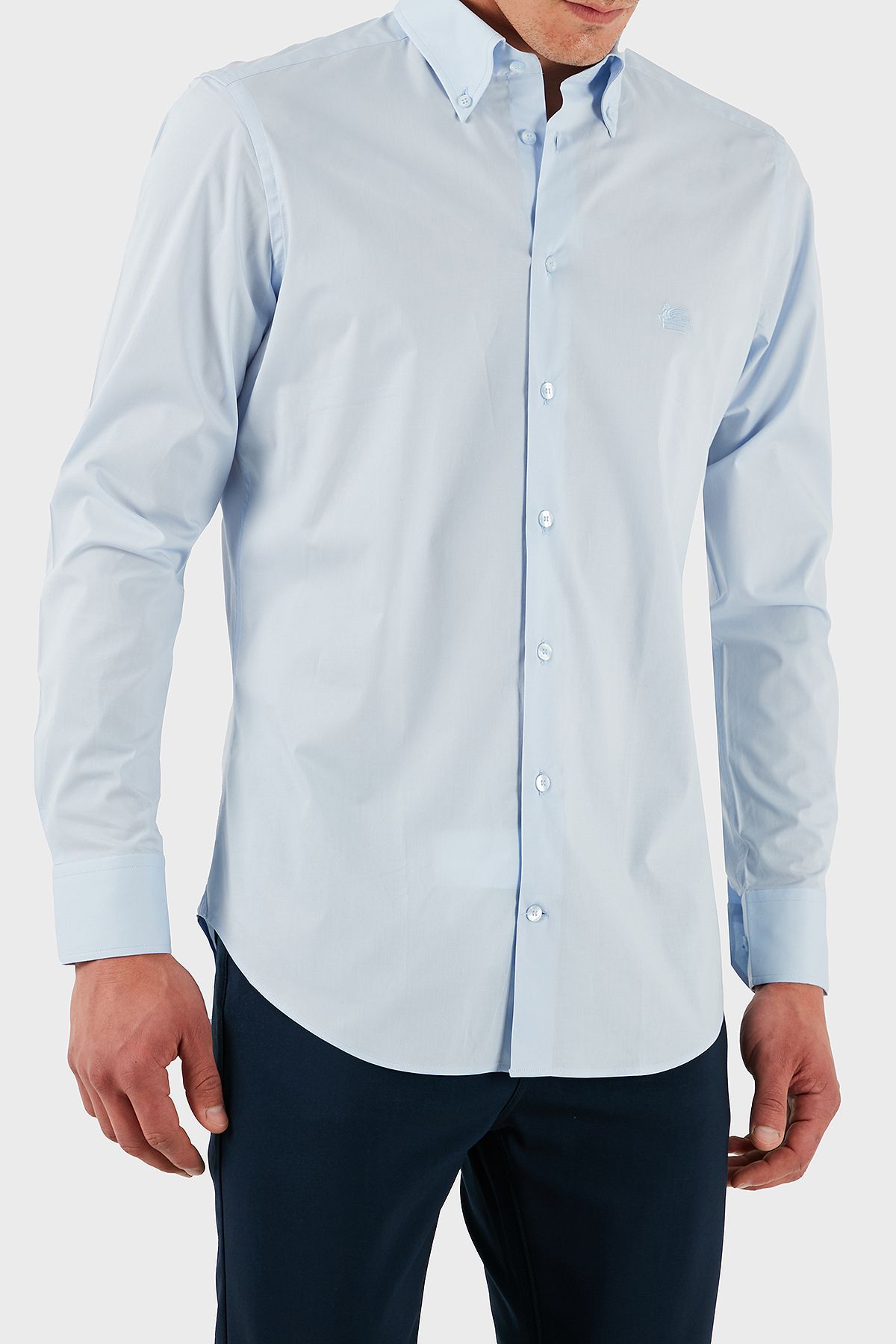 پیراهن یقه دکمه دار نخی منظم پیراهن مردانه MRIB0006 AV607 B3033 ETRO