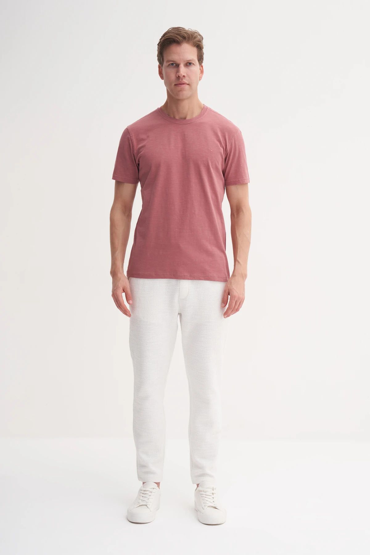 Cazador-Crew Neck Slim Fit Cotton Plain T-Shirt 3