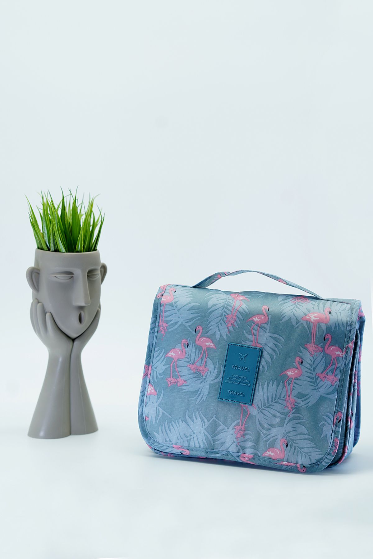 SONREYON-Multifunctional Hanging Makeup Bag Flamingo Pattern (Large Size) 4