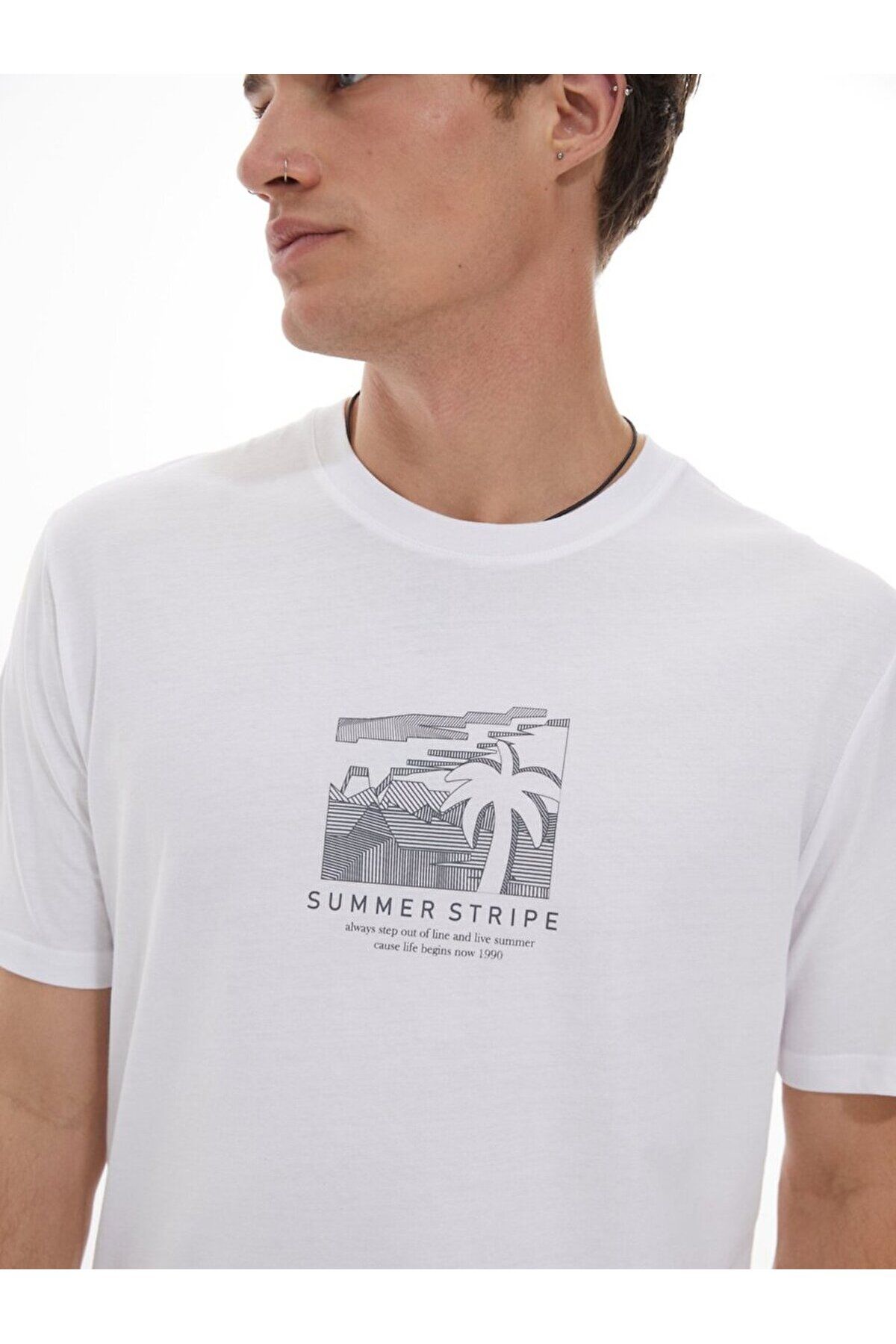 Ltb-Crew Neck Short Sleeve Regular White T-Shirt 4