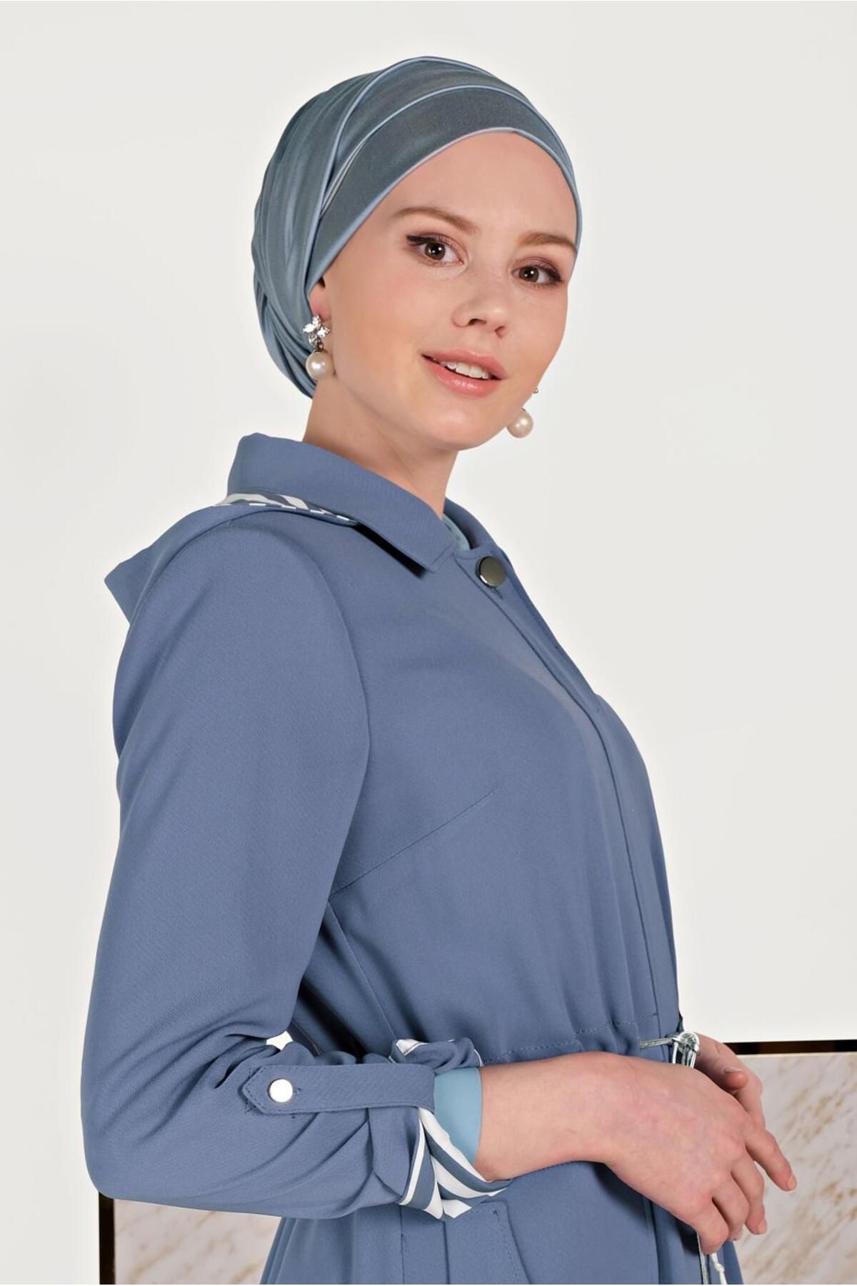 مانتو کلاهدار دور کمر 10168 Alvina
