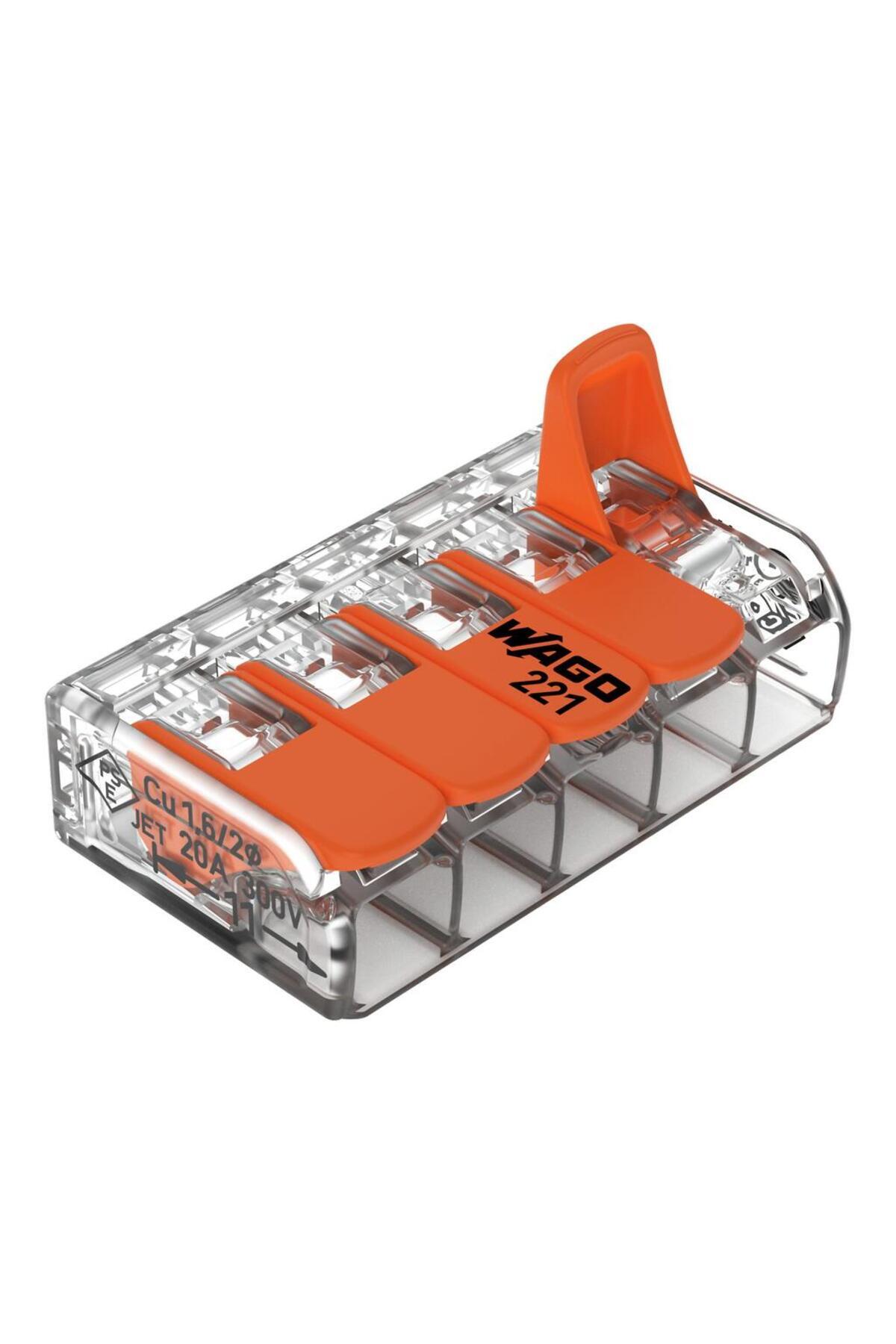 WAGO 221-415 5'li Çok Amaçlı Buat Klemensi (25 Adet)