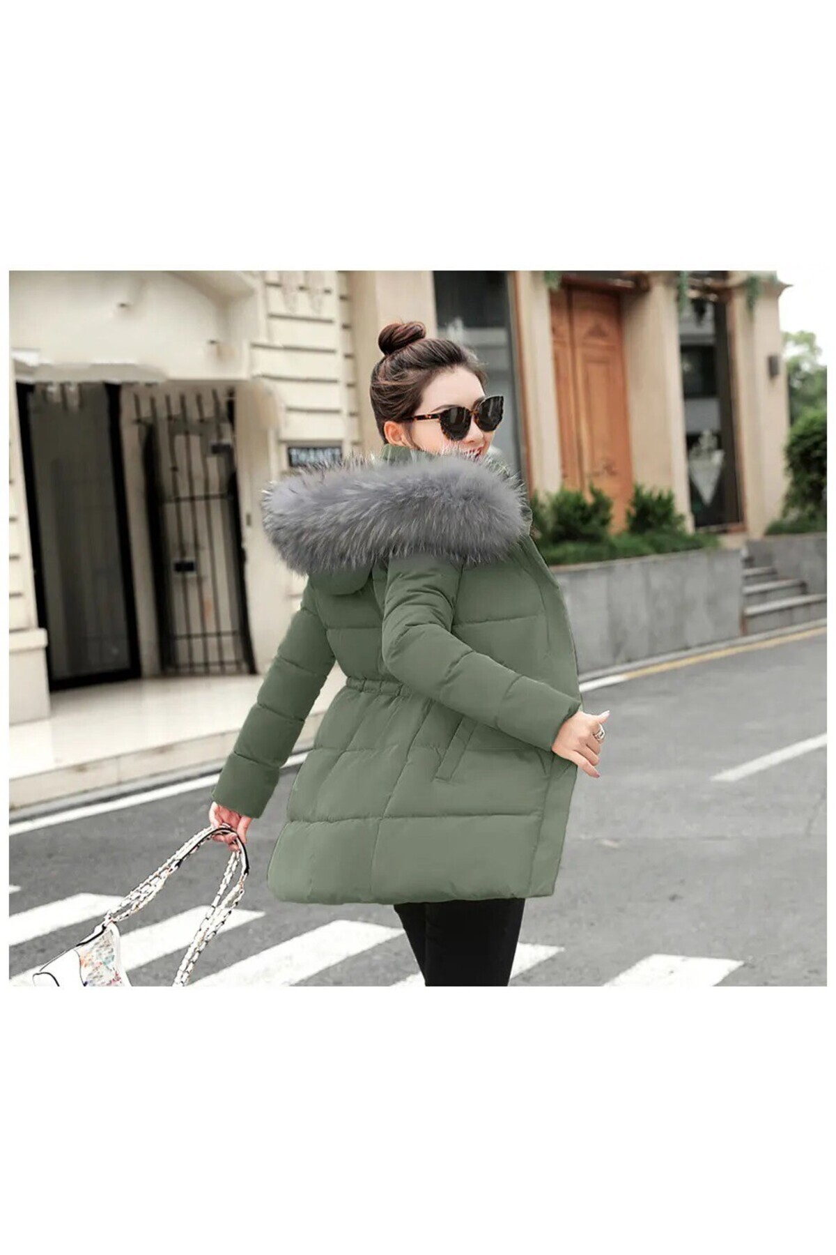 Toridas-Lange Pufferjacke für Damen – Winterkragen und Felldetails 2