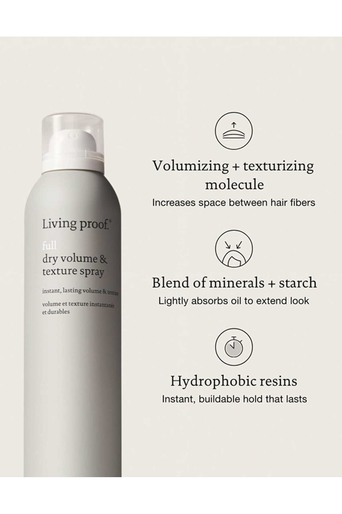 Living Proof-Full Dry Volume & Texture Spray 238ml - Styling and Finishing Spray 6
