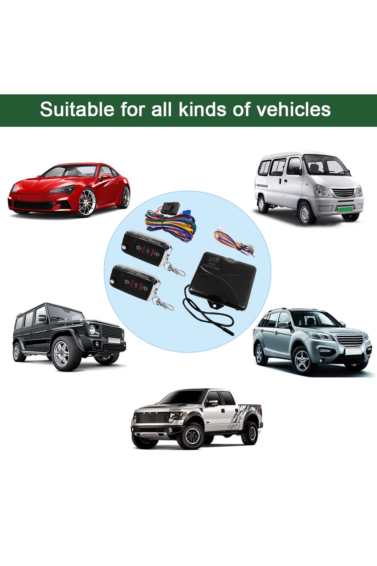 3XR-Car Keyless Entry System with 2 Remotes and Full Wiring Kit for Vehicle Security – Advanced Design 8