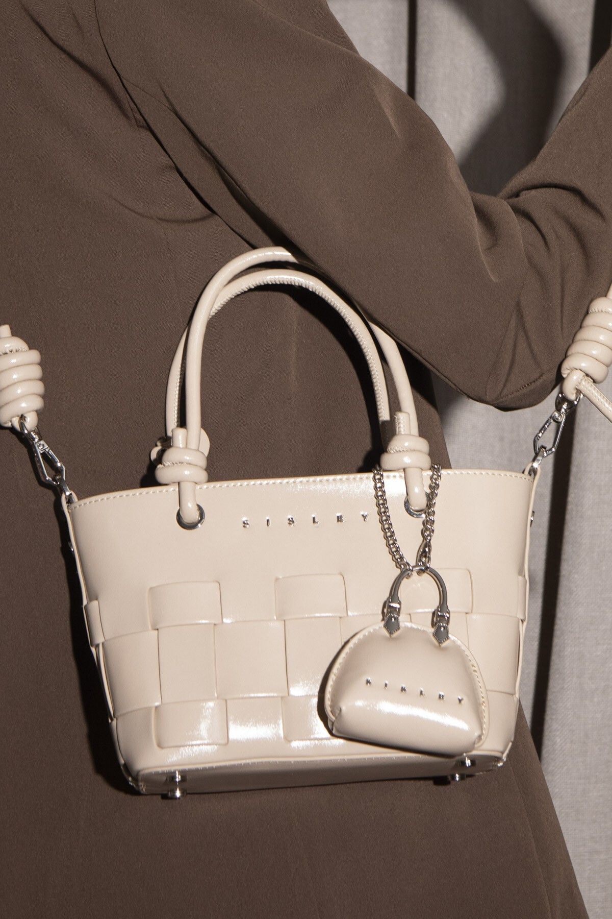 Sisley-Women's Cream Foggy Shoulder Bag Sly_213 Bag Sly_213-Skin 1