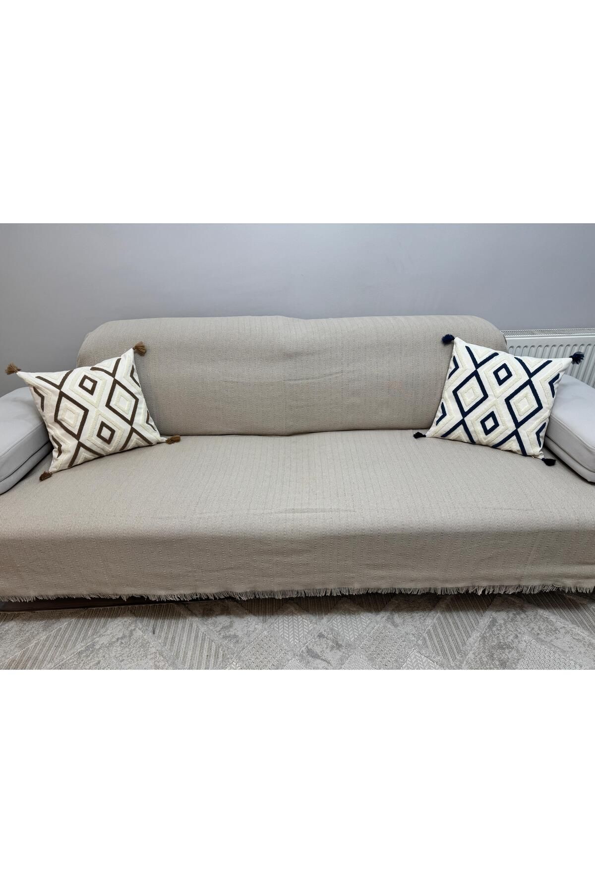 ŞENER HOME-Modern Multi-Purpose Throw & Sofa Cover - Mink 5