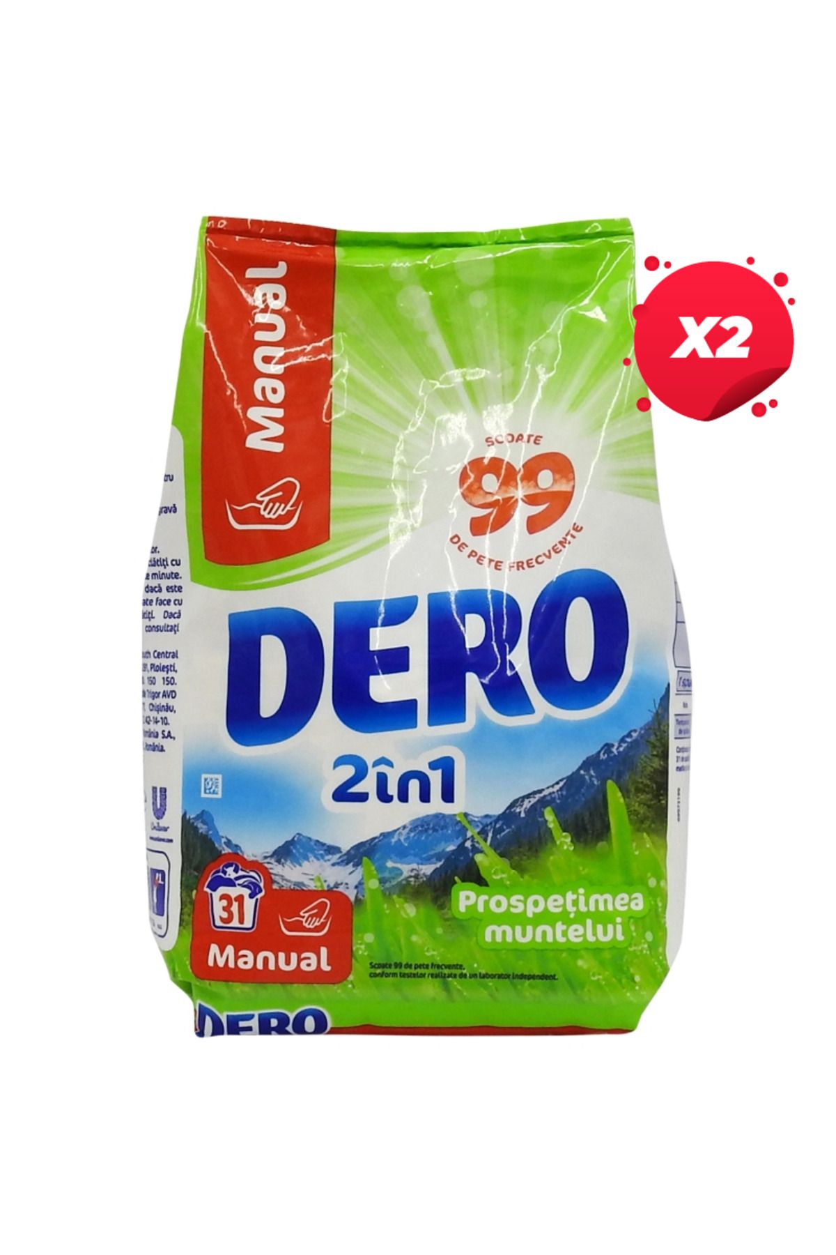 Dero X2 - Dero Manual 1.4kg 2in1 Muntain Prospessence 31 Spălări - One Size