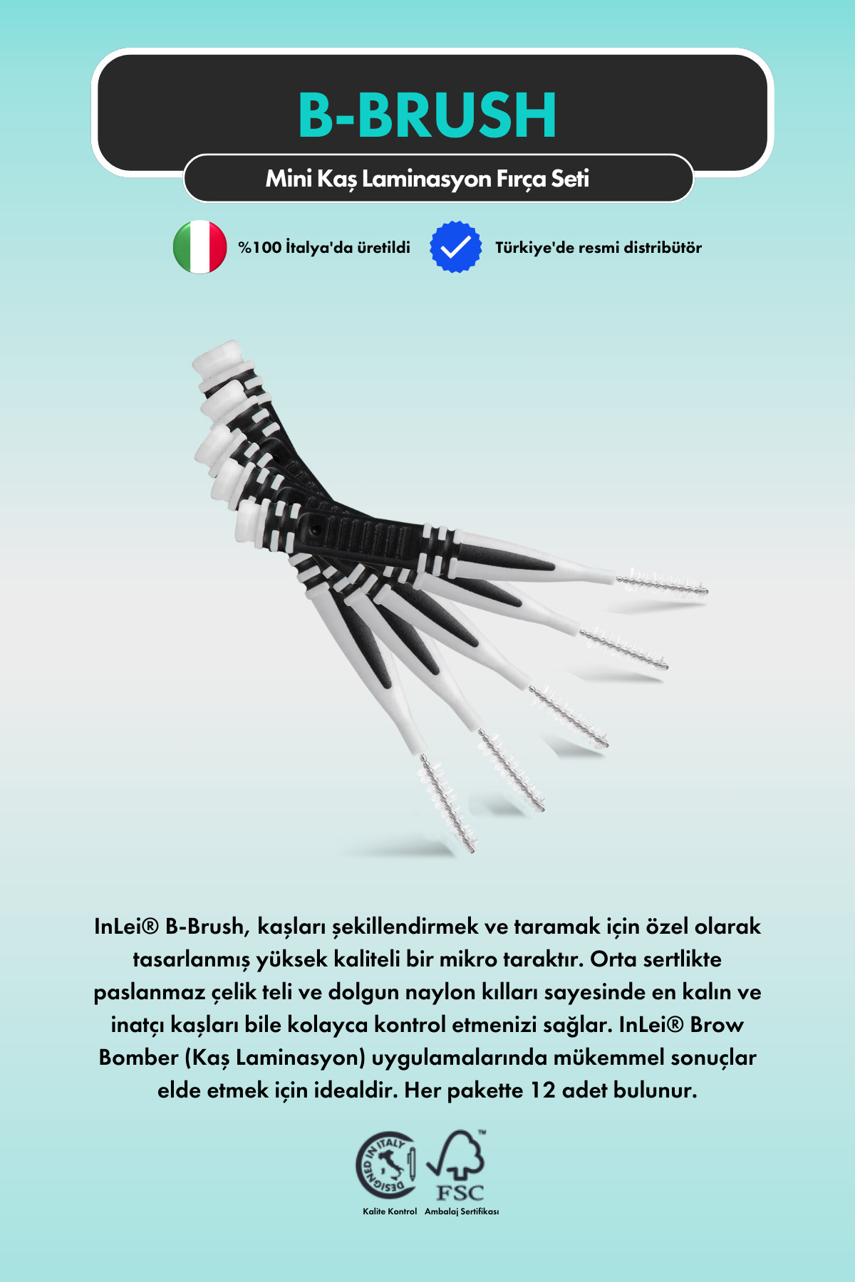 B-Brush Profesyonel Kaş Şekillendirme ve Tarama Fırçaları — bbrush — تصویر 3 از 3