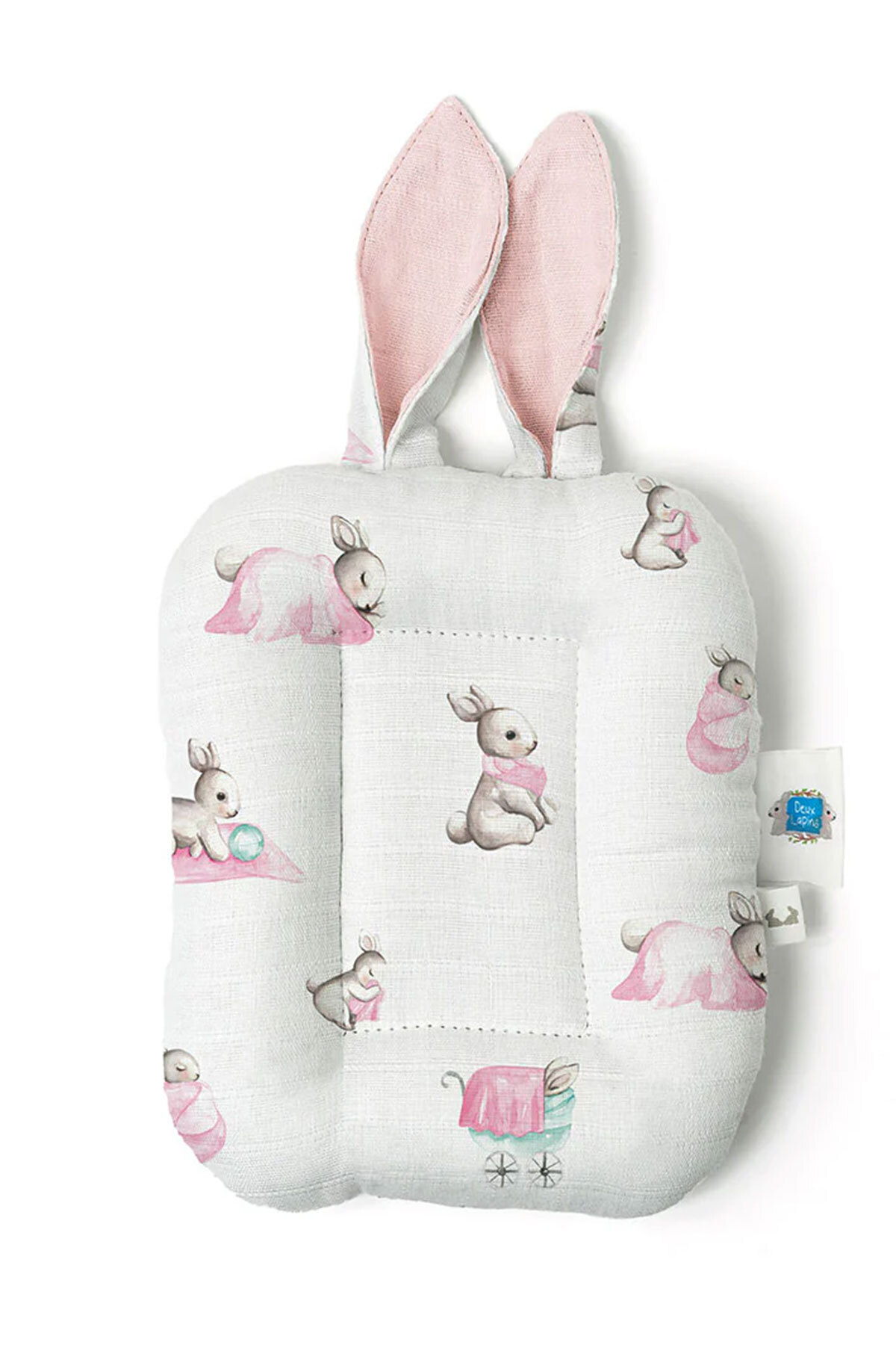 Deux Lapins % 100 Pamuk Anne Müslin Emzirme Yastığı - Bébé Lapin Rose fotoğrafı 3 (önizleme)