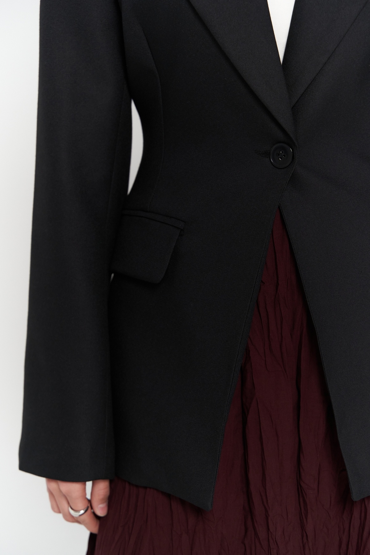 MAİ COLLECTİON-Černé sako Lecco Slim Fit 7