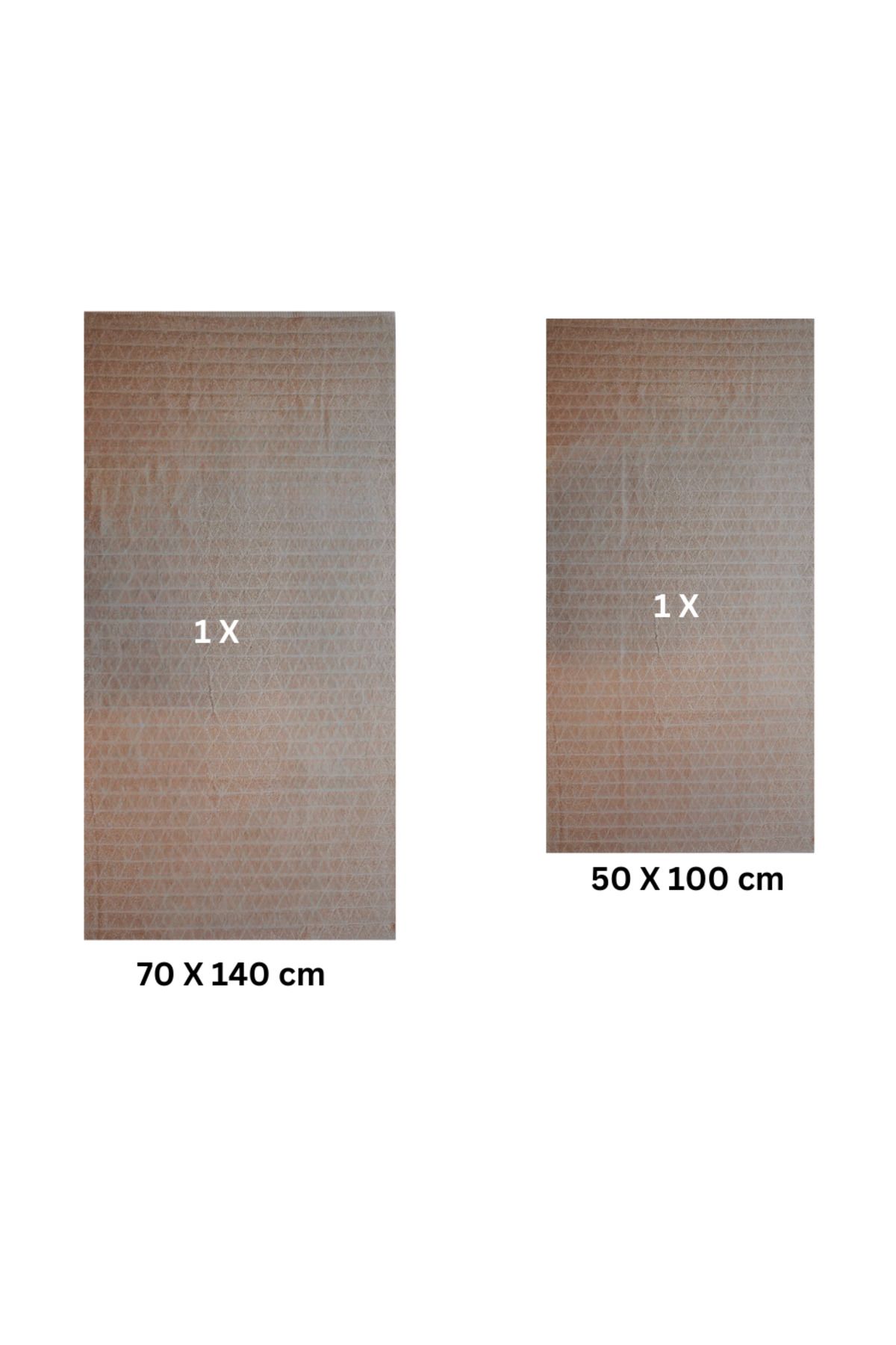 Class Home Collection-Set 2 Prosoape Absorbante, 100% Bumbac Jacquard, 390 GSM, 50x100 cm + 70x140 cm, Mermin, Bej 4