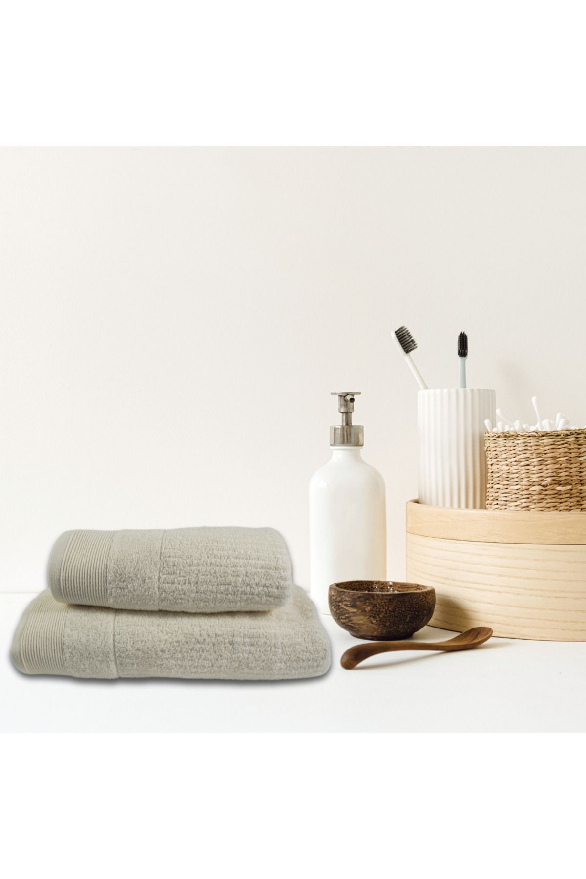 Class Home Collection-Set 2 prosoape absorbante, 100% bumbac Jacquard, 500 g/m², 50x100 cm + 70x140 cm, Linos, Crem 3