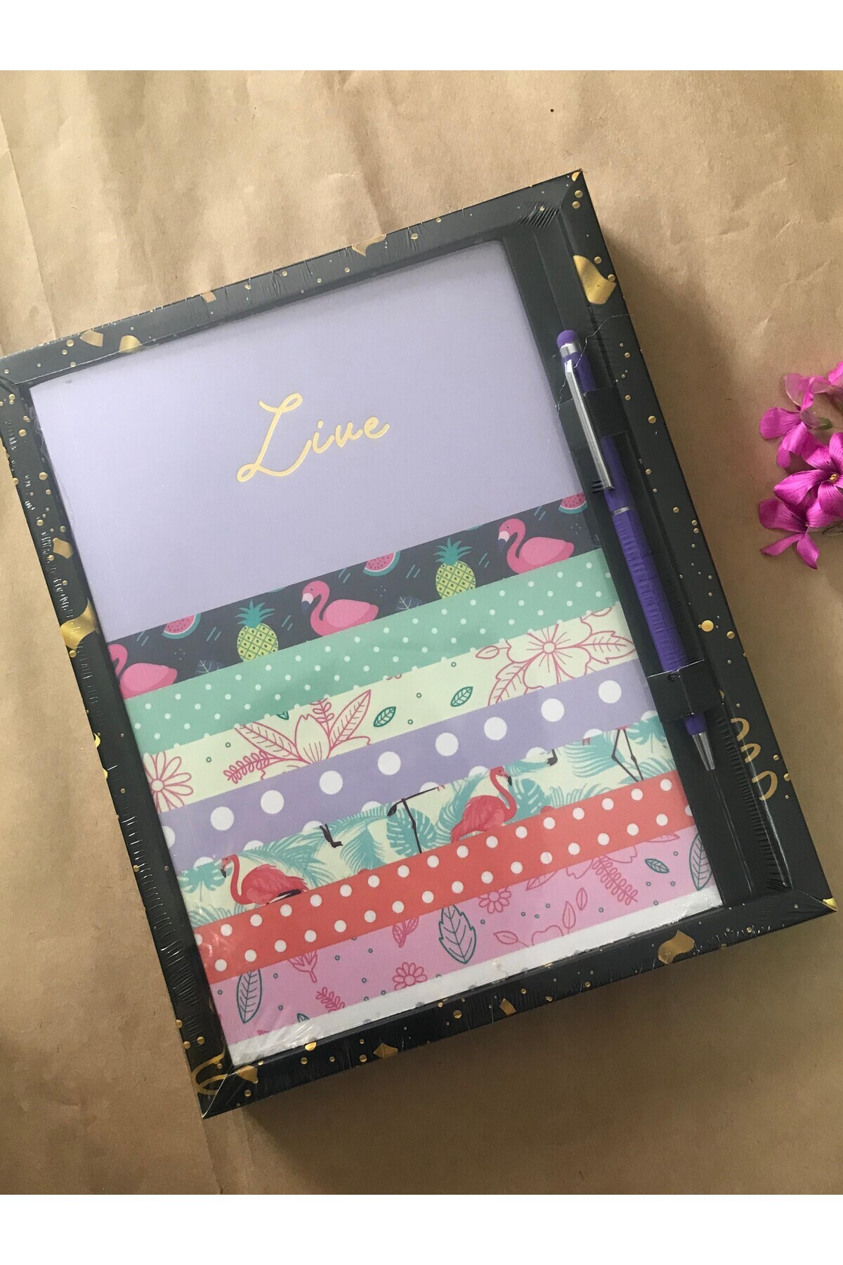 Adalinhome-Atakids Lizy Designed Notebook and Pen Set (96 Sheets) 1