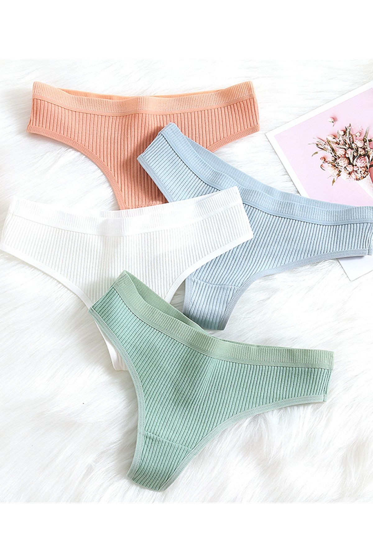 Merry See-Set of 9 9 Colors Cotton String Panties 3