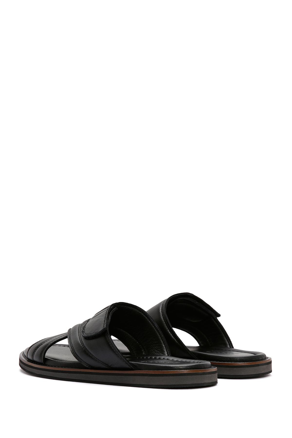 Derimod-Casual Men's Leather Slippers - Black Banded, 24sfd625718 5