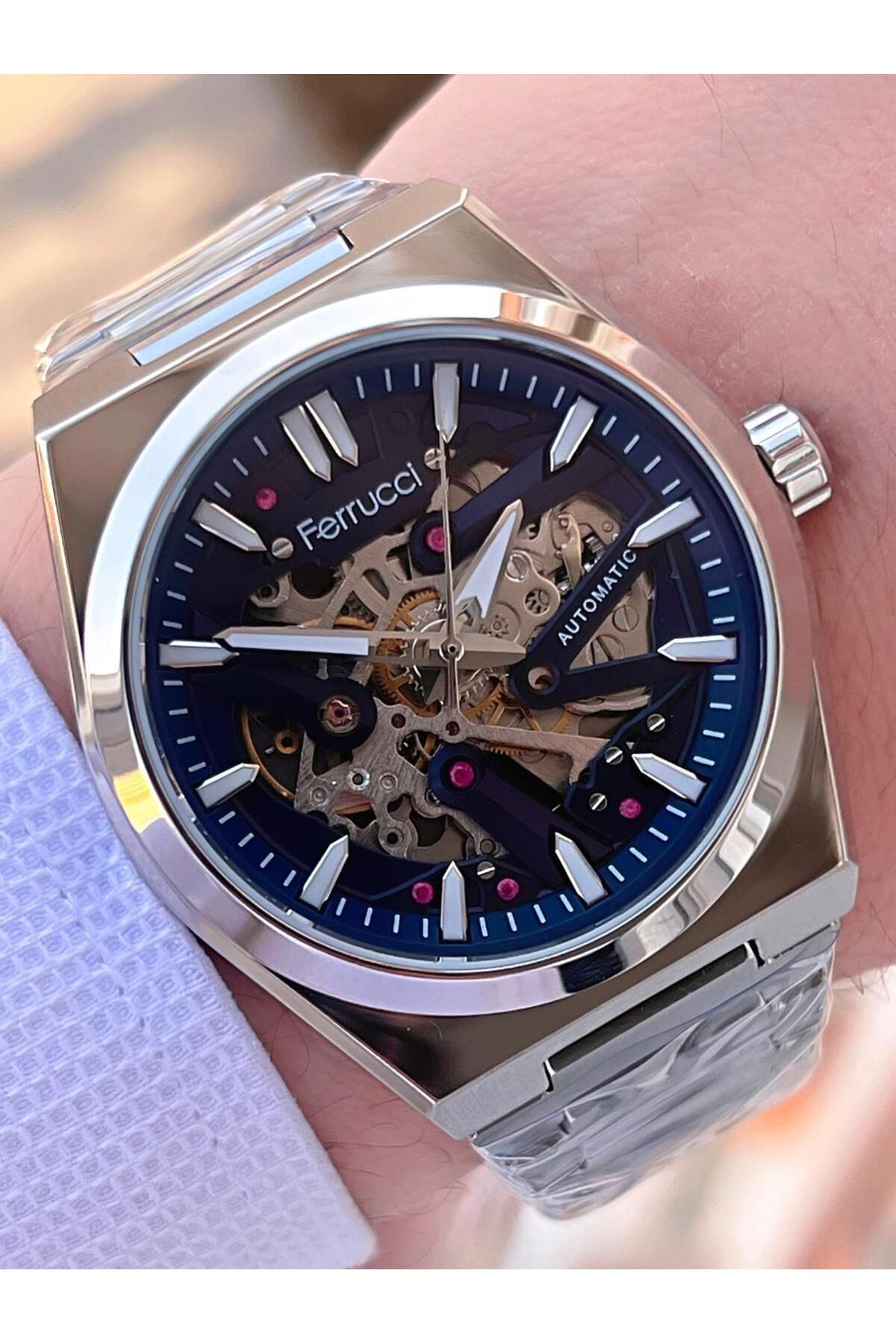 Ferrucci-Automatic Steel Cord 3 Atm Water Resistant Special Design Men Wrist Watch Vs.Blkt.0165.1 2