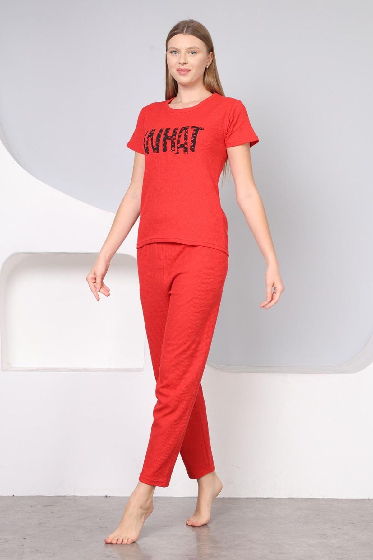 DPARİS-Printed Ribbed Pajama Set 2