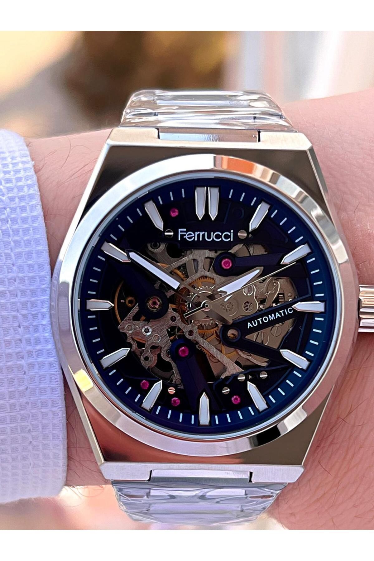 Ferrucci-Automatic Steel Cord 3 Atm Water Resistant Special Design Men Wrist Watch Vs.Blkt.0165.1 4