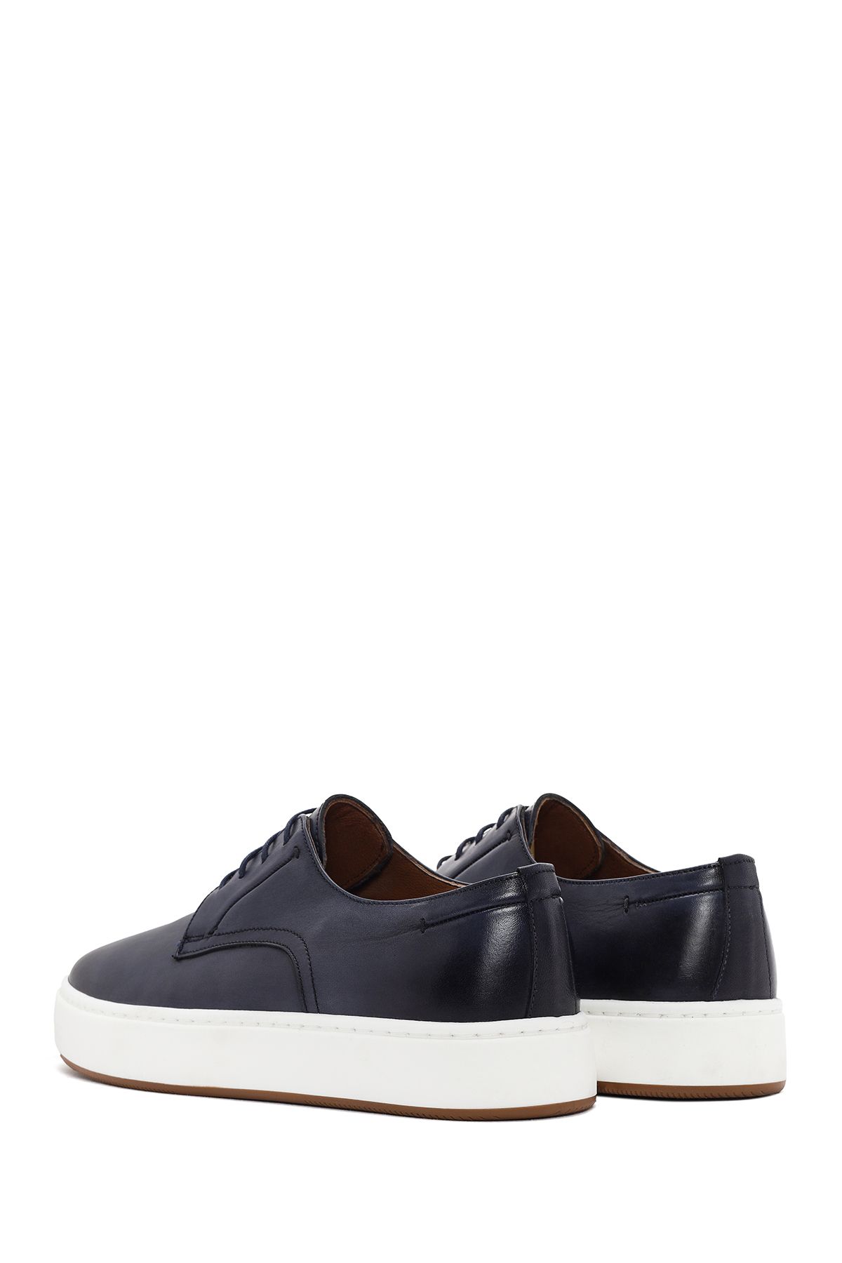 Derimod-Men's Navy Blue Leather Lace-Up Shoes - 24sfd620718 5