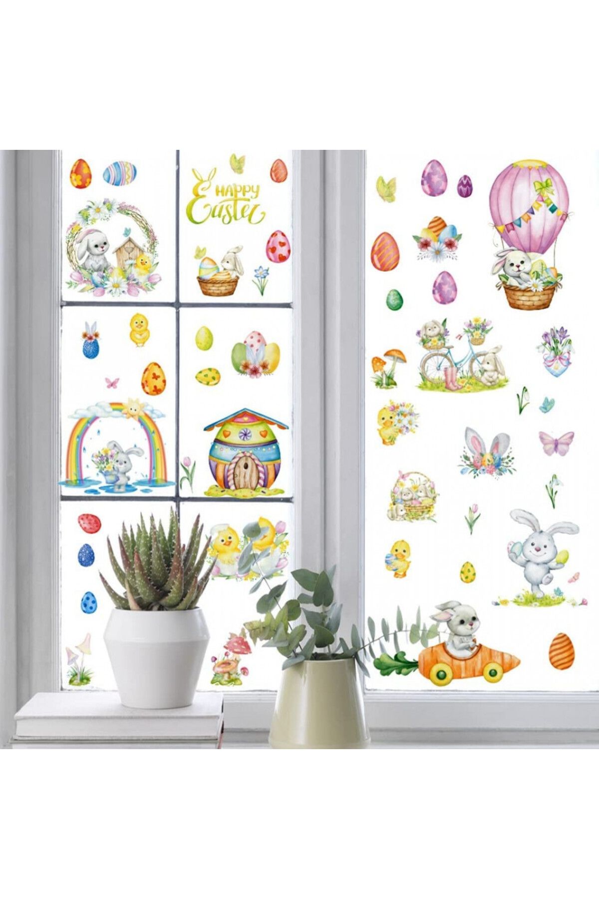 Universal-Set of 9 sheets of Universal window stickers, PVC, multicolor 3