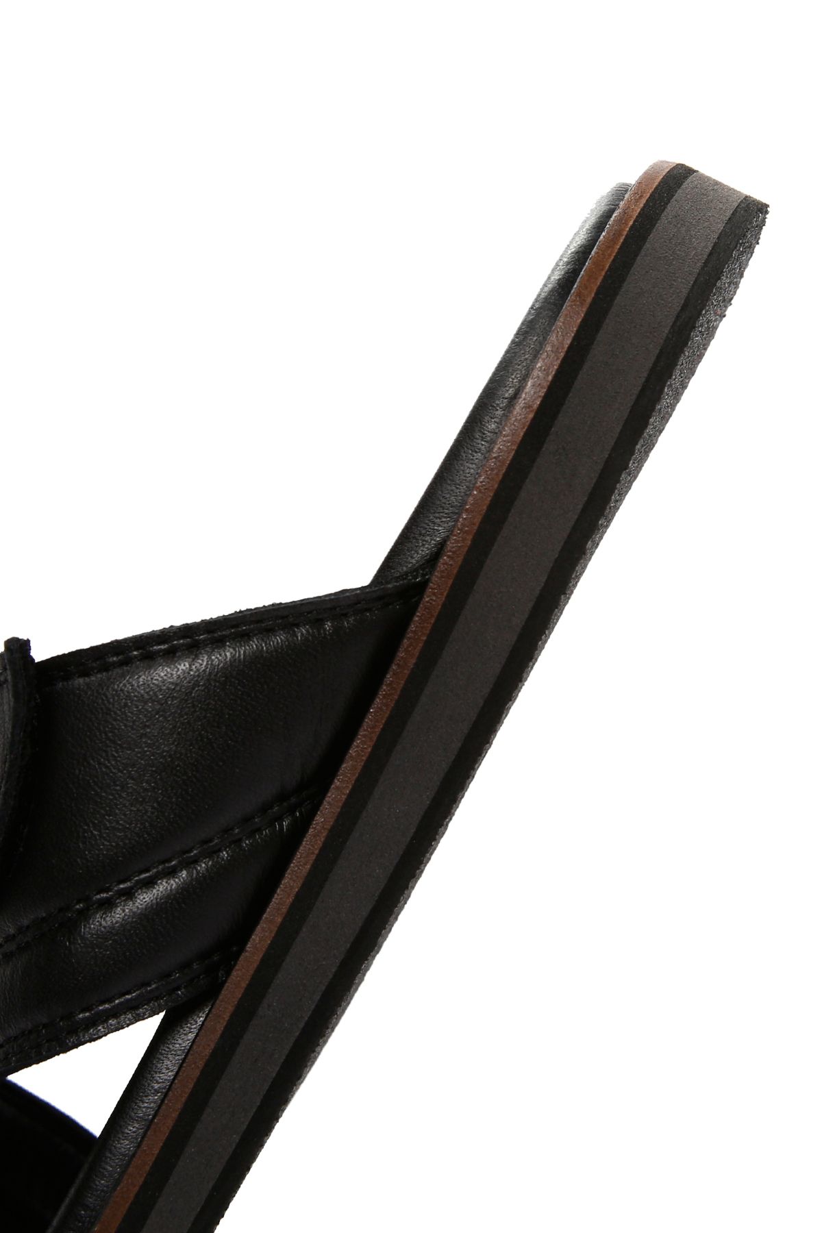 Derimod-Casual Men's Leather Slippers - Black Banded, 24sfd625718 7