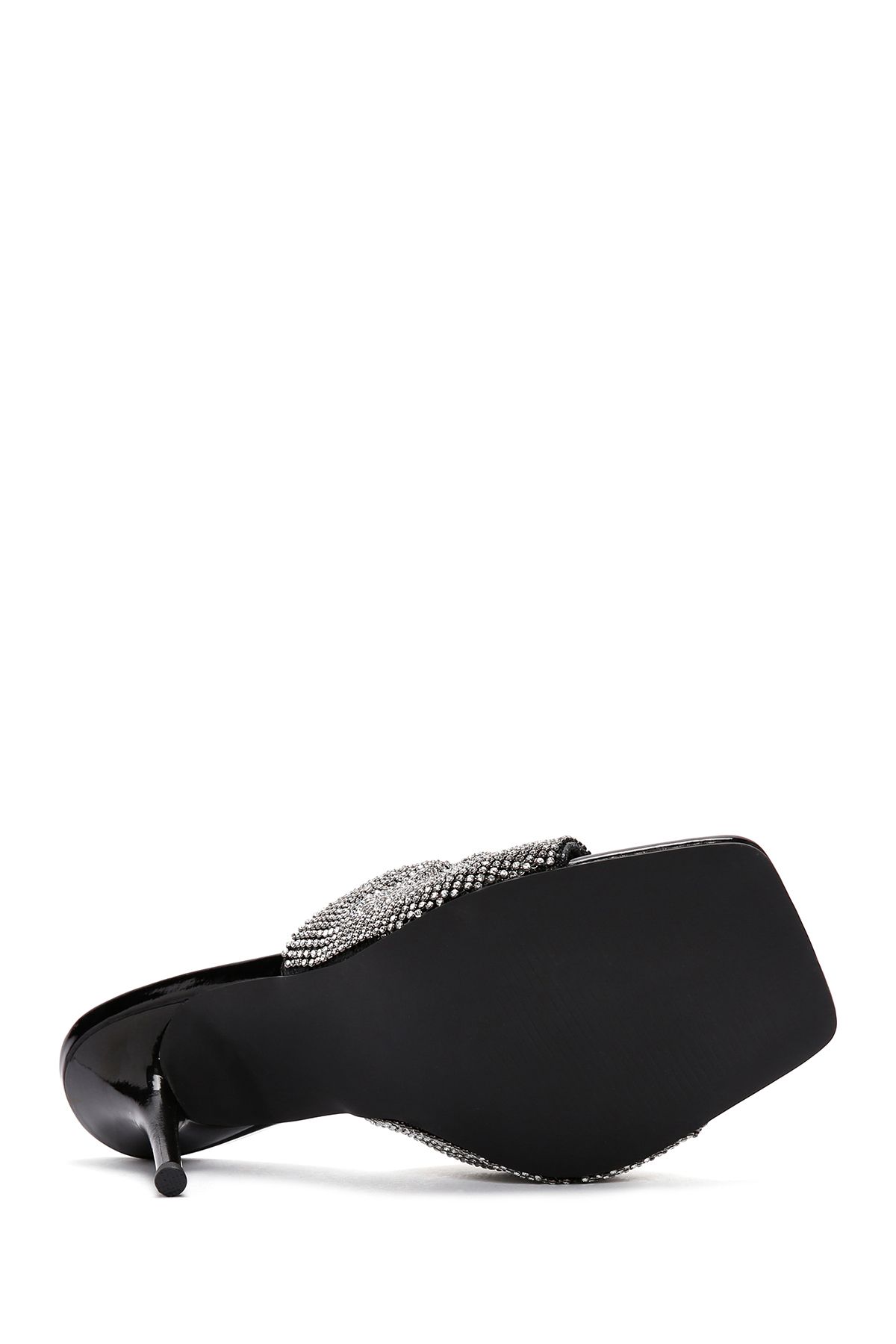 Derimod-Black Stone Detailed Thin Heeled Women's Slippers - 24SFE4515TS 5
