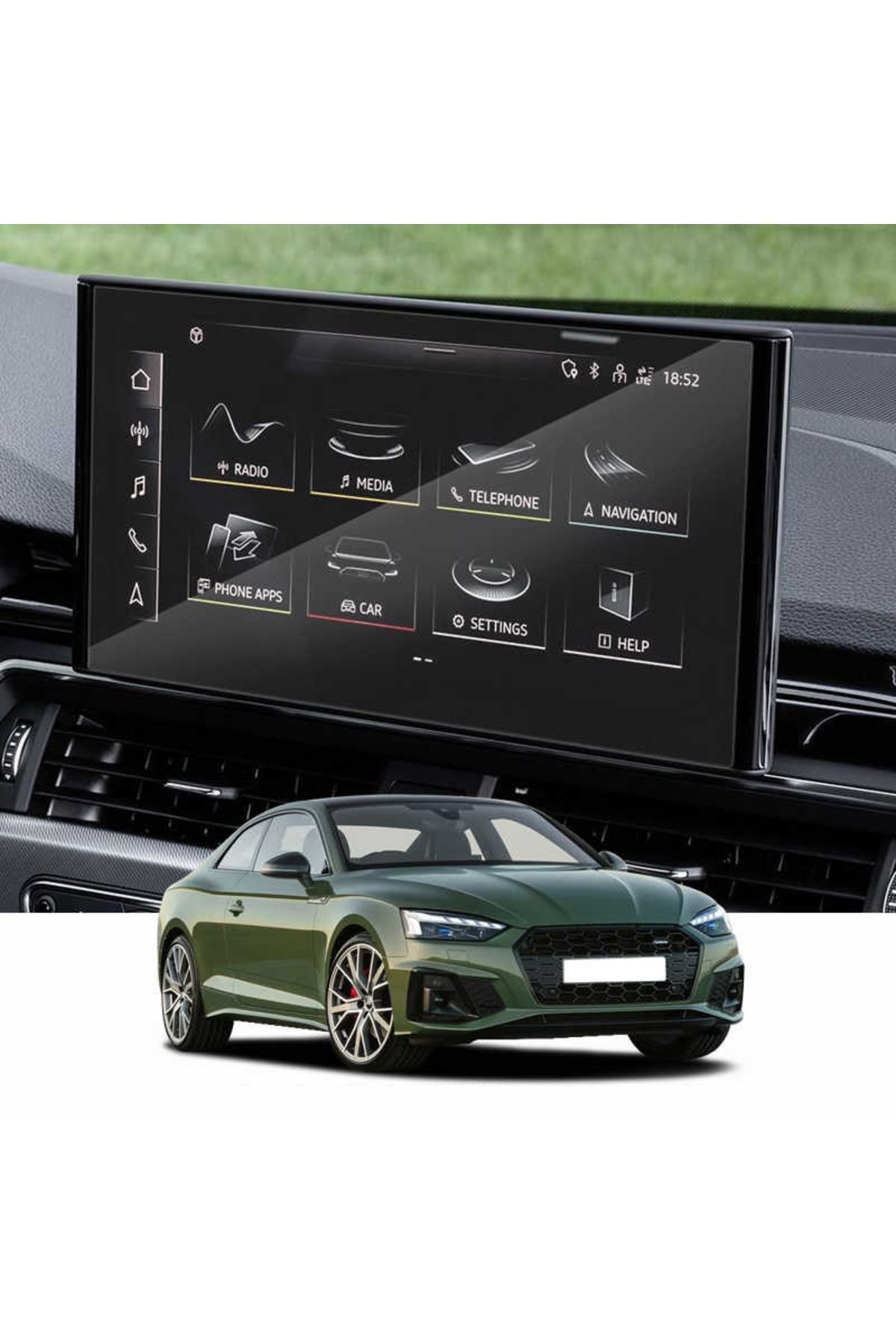 Techmaster-Audi A4 A5 2020 Navigation Tempered Screen Protector 3