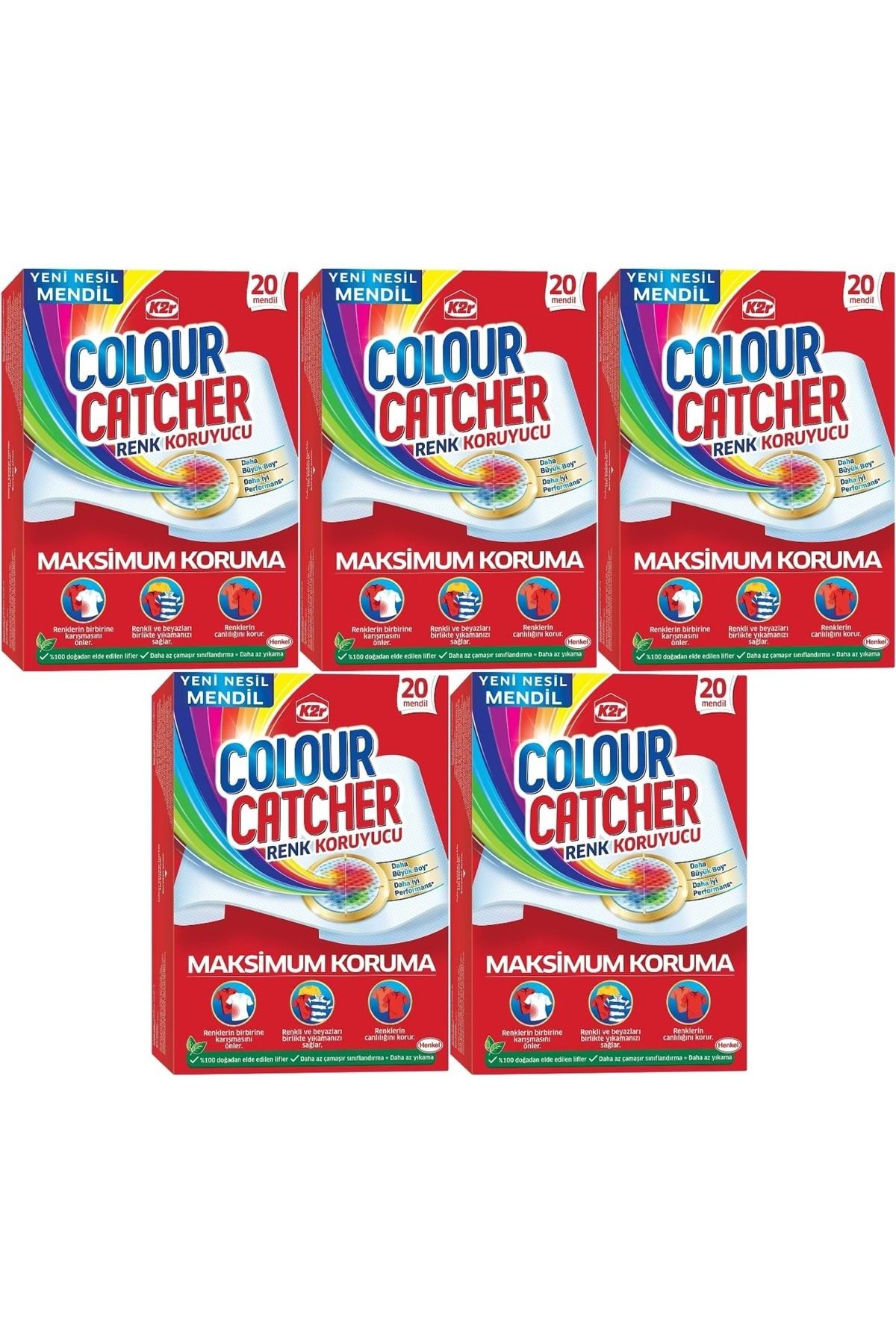 K2R Colour Catcher Renk Koruyucu Mendil 100 Lü Ekonomik Pk (5PK*20)