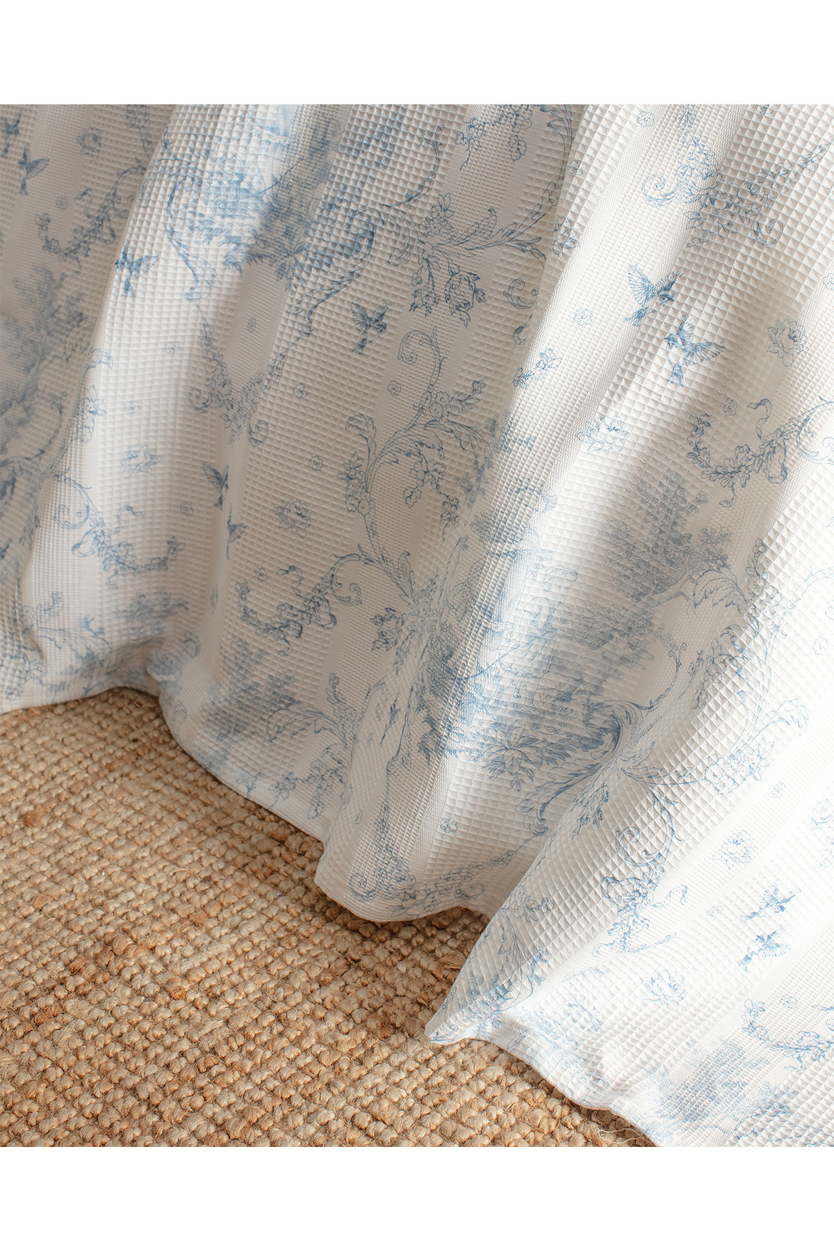 Madame Coco-Arlette Einzelbett-Bettwäscheset, 100 % kardierte Baumwolle, bedruckt, Blau/Weiß 3