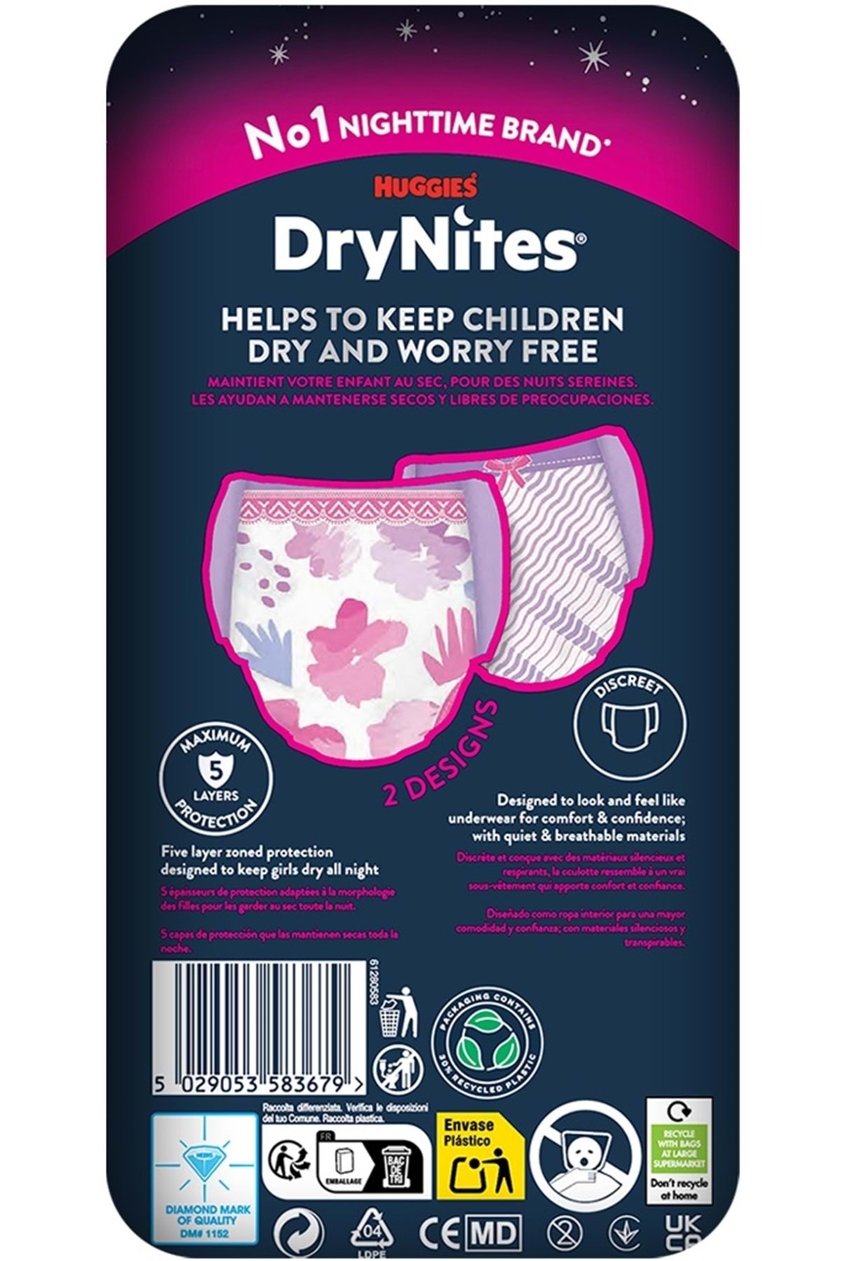 DryNites Emici Gece Külodu/Külot Bez Kız 13+ Yaş (48-60KG) X Large 36 Adet (4PK*9) fotoğrafı 3 (önizleme)