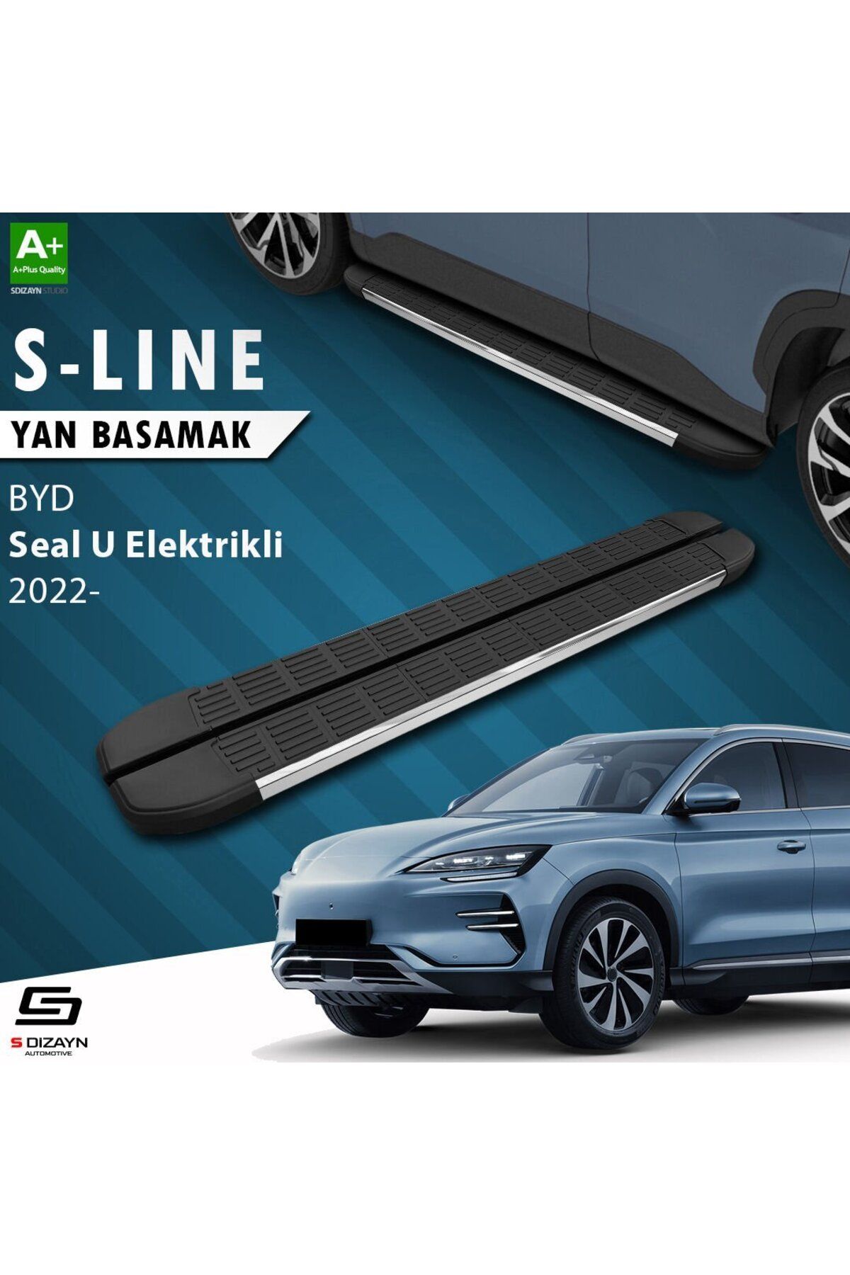 Drs Tuning S-Dizayn BYD Seal U Elektrikli S-Line Krom Yan Basamak 193 Cm 2022 Üzeri A+ Kalite