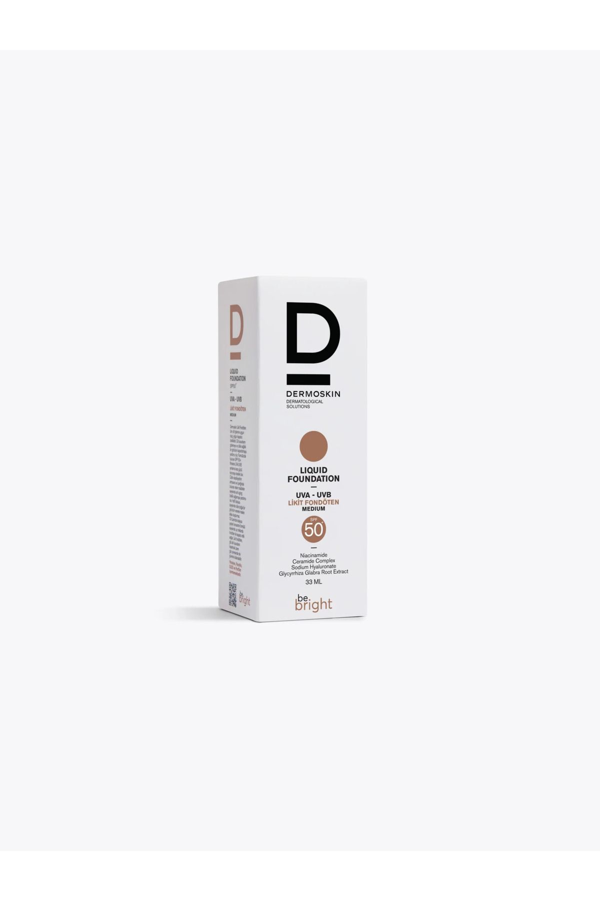 Dermoskin-Be Bright Liquid Medium Foundation - Spf50+ Uva & Uvb Sunscreen, High Coverage 33 ml 4
