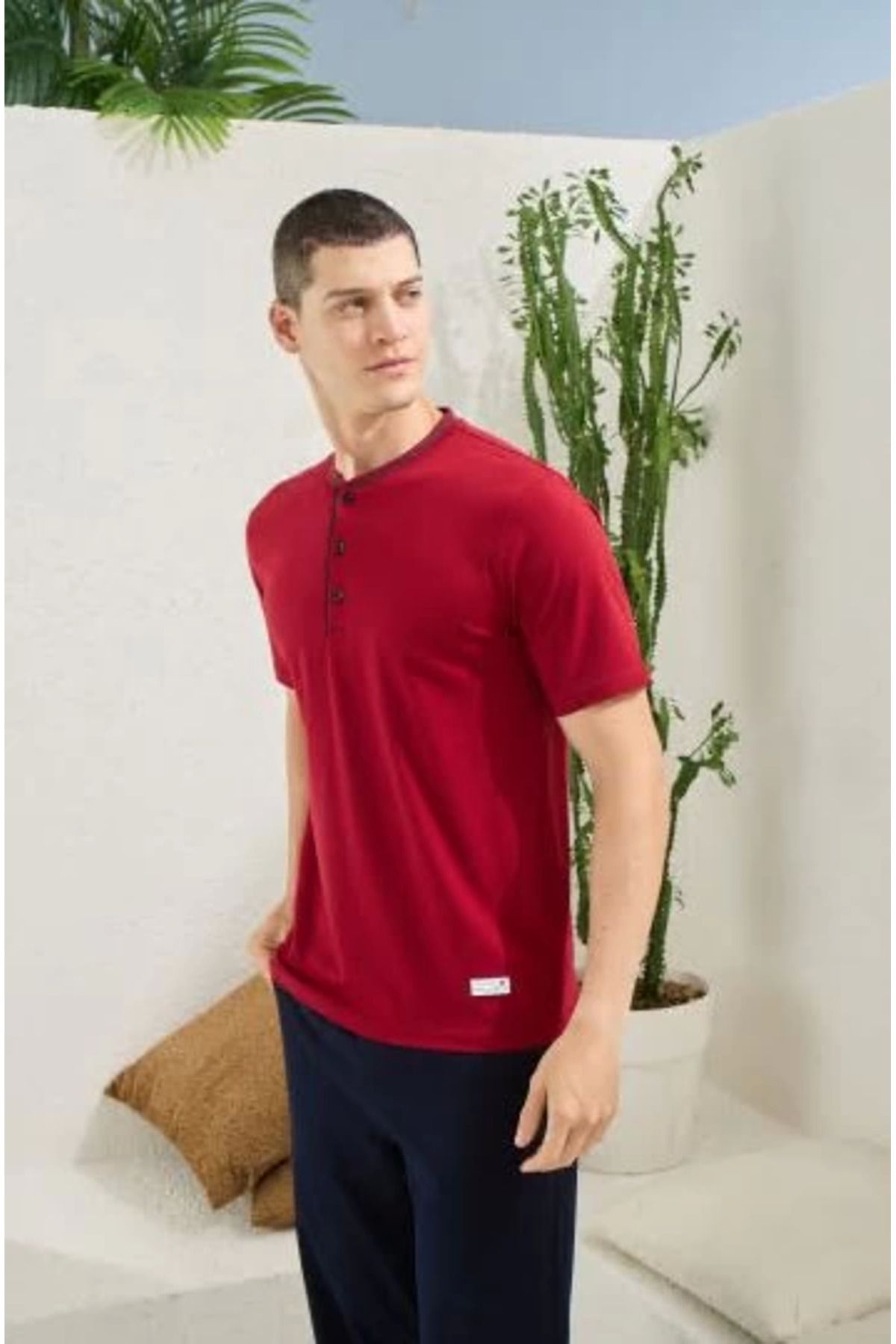 OEM Kocabey 2104 Erkek Midi Yaka Pijama Takım