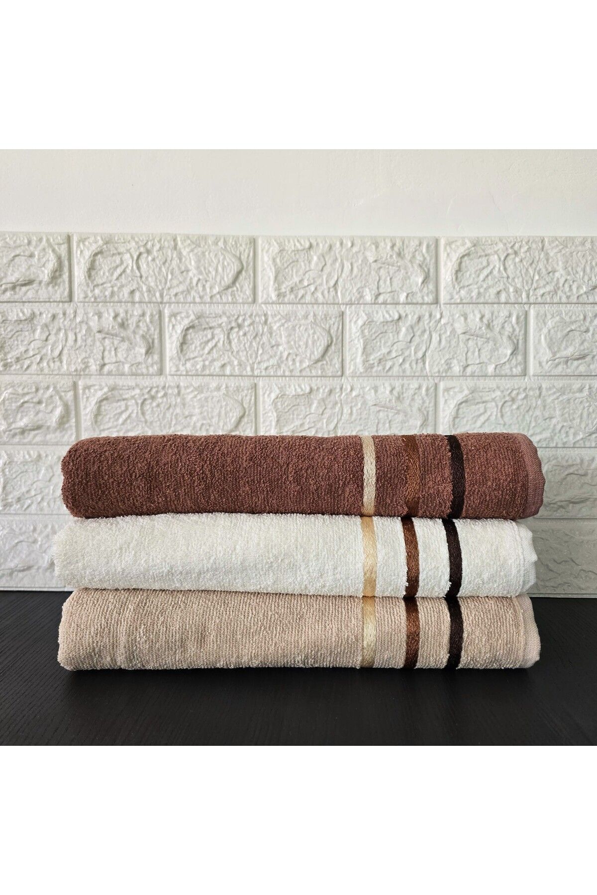 Kotonia Home Set 3 Prosoape Kotonia Home Family- Coffee Time, 100% Bumbac, Dimensiunea 50x90 Cm, Multicolor - One Size
