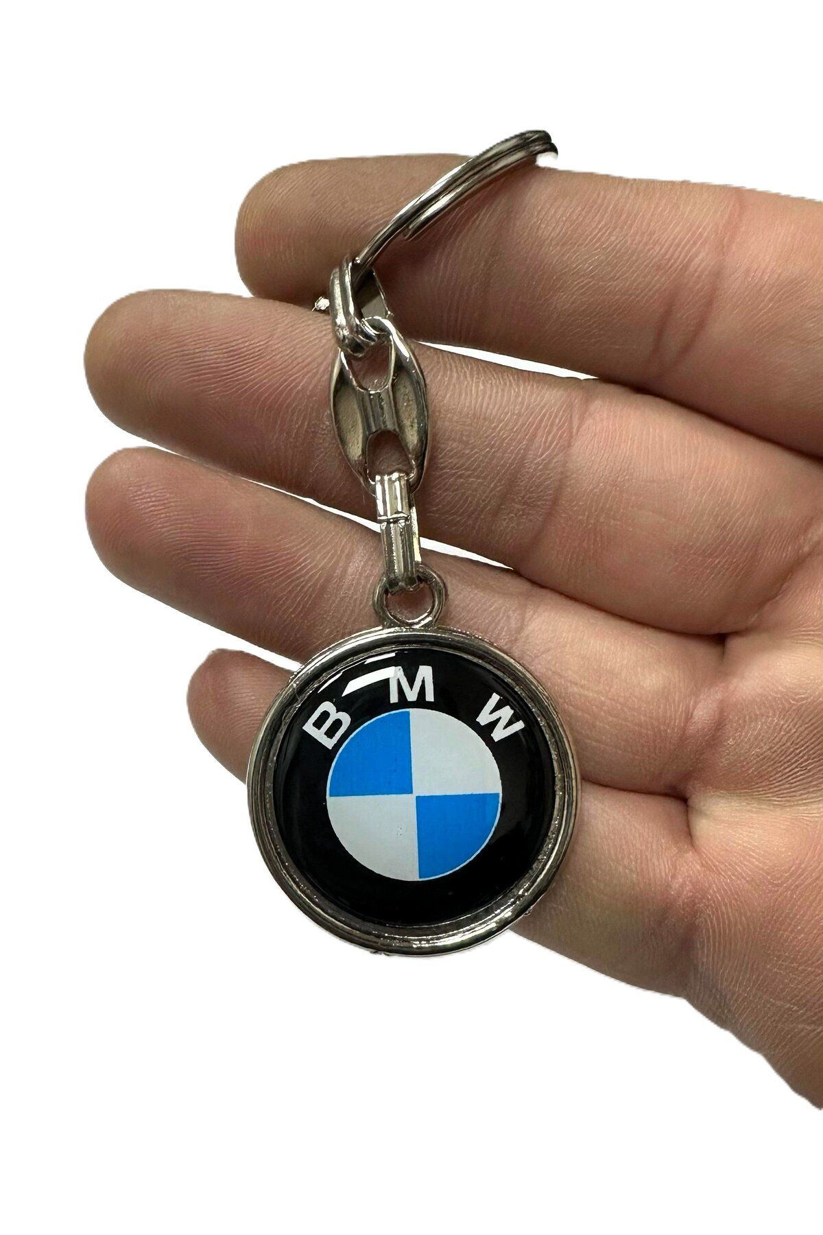 Bmw Yazılı Metal Damla Anahtarlık Çift Yönlü (1 ADET)