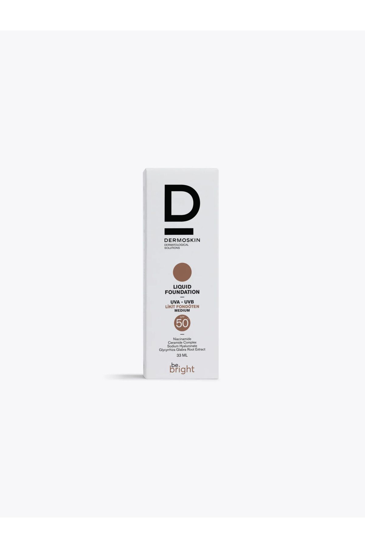Dermoskin-Be Bright Liquid Medium Foundation - Spf50+ Uva & Uvb Sunscreen, High Coverage 33 ml 5
