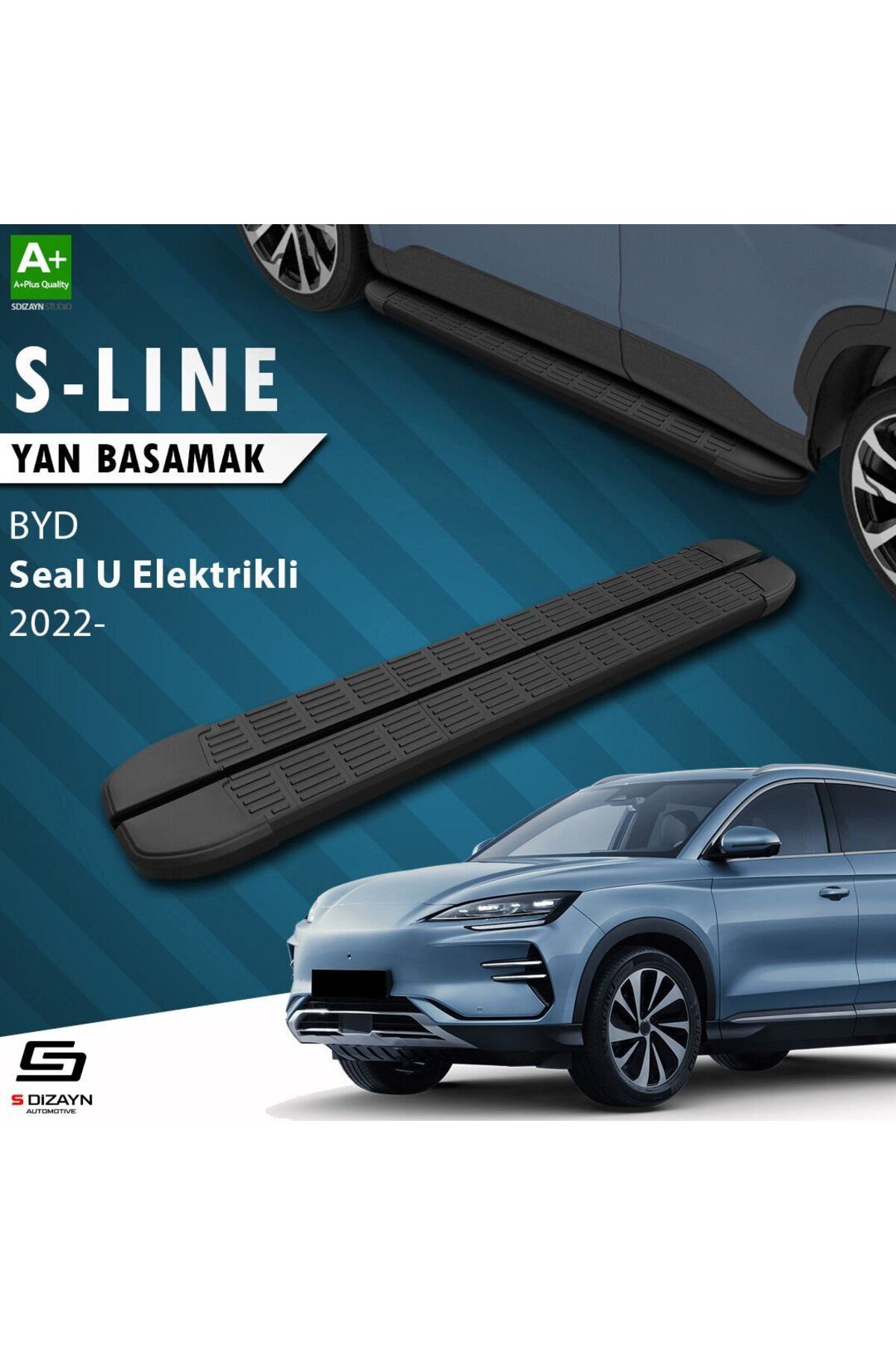 Drs Tuning S-Dizayn BYD Seal U Elektrikli S-Line Siyah Yan Basamak 193 Cm 2022 Üzeri A+ Kalite