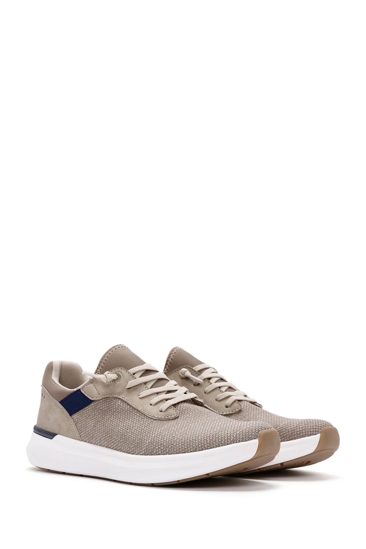 Derimod-Pantofi pentru bărbați Zero, bej, cu șireturi, cu talpă groasă, din material textil 25SFD69136F 3