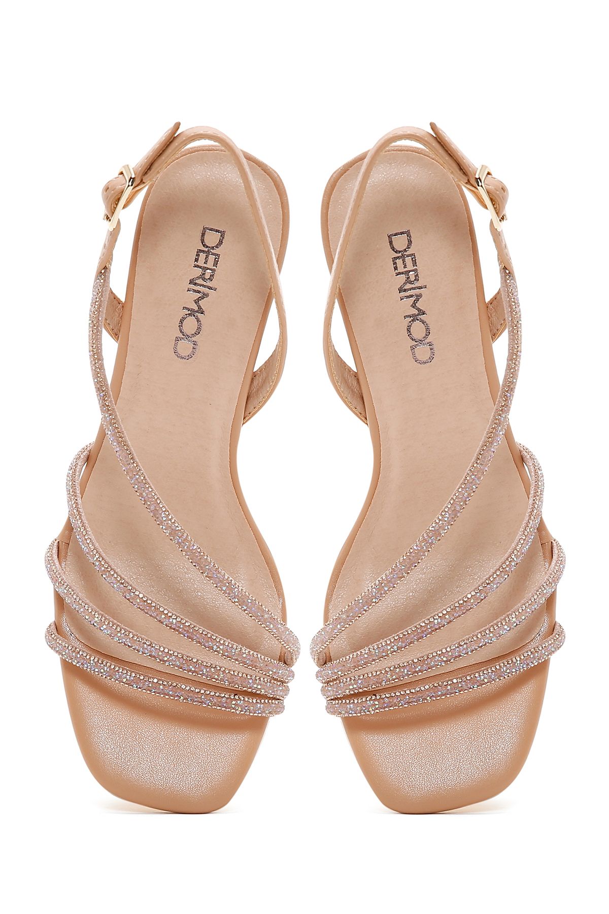 Derimod-Women's Beige Stone Evening Dress Thin Heeled Sandals 25Sfd4409Ts 7