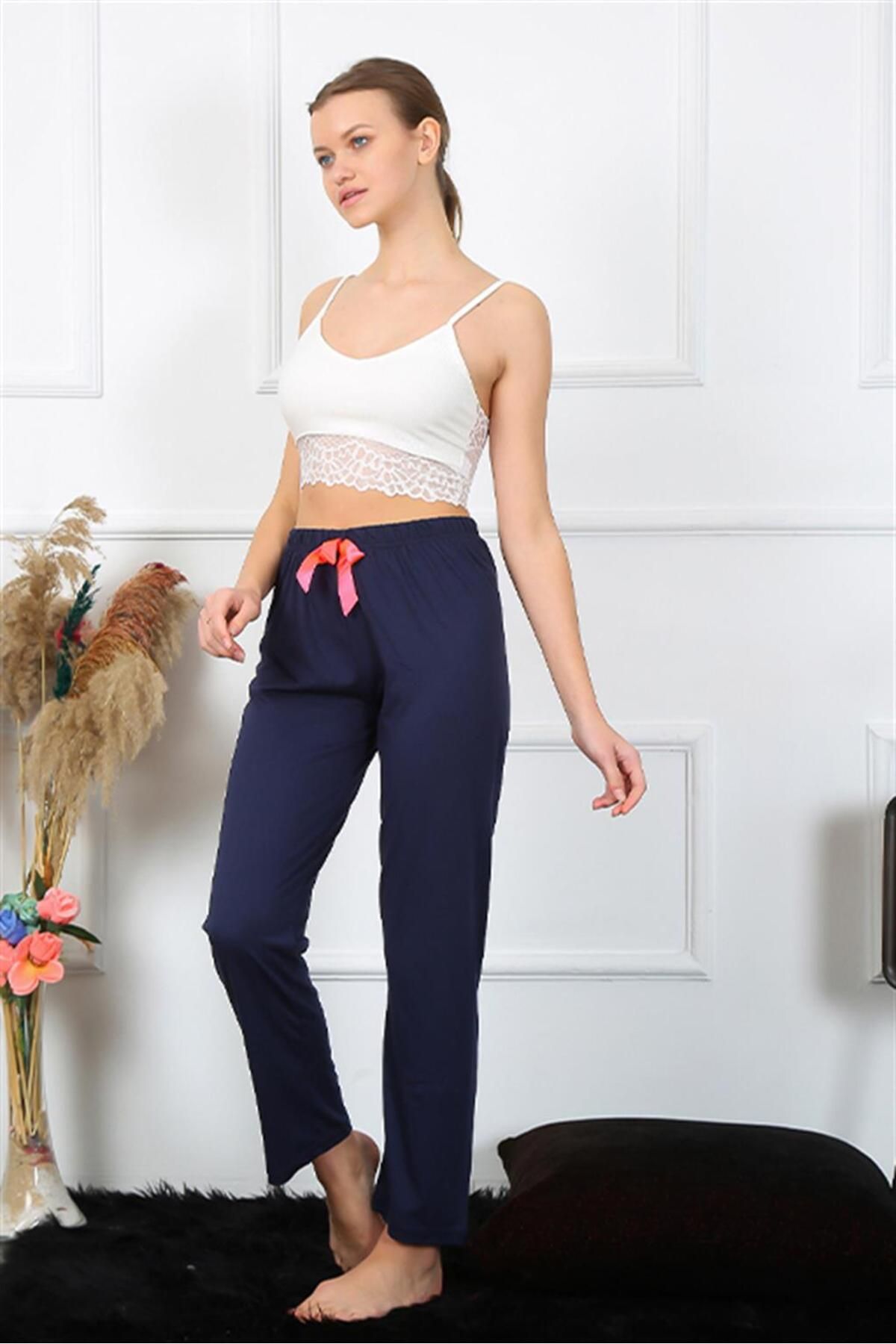 COXO Fashion`S Moda Çizgi Women's Cotton Bottom Pajamas 27468