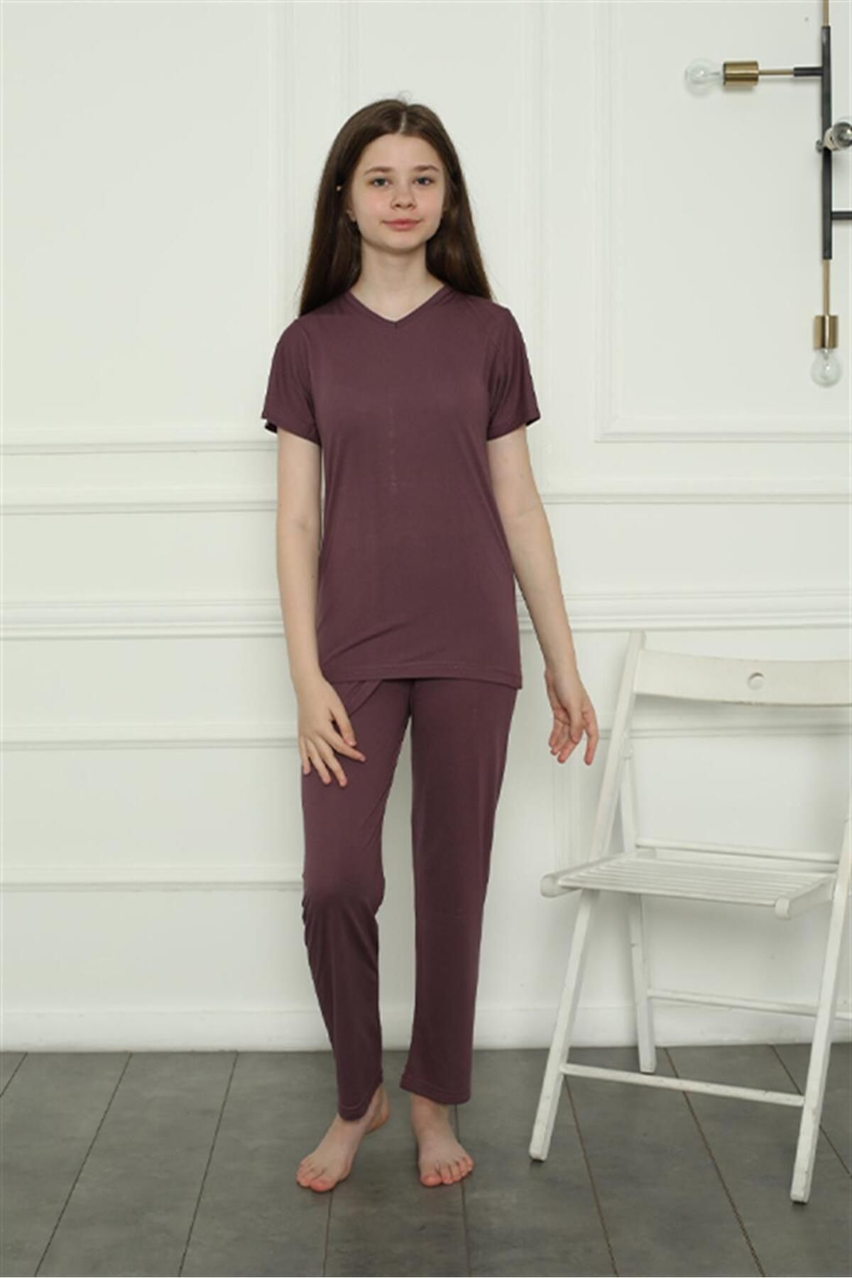 COXO Moda Çizgi Girl's Combed Cotton Pijama Set 20399